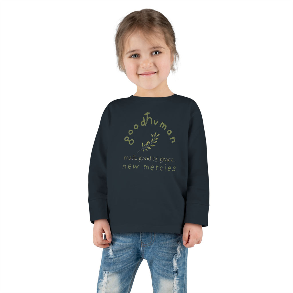 Toddler Long Sleeve Tee - Good Human Design, Eco-Friendly Kids Shirt, Gift for Toddlers, Baby Shower, Birthday
