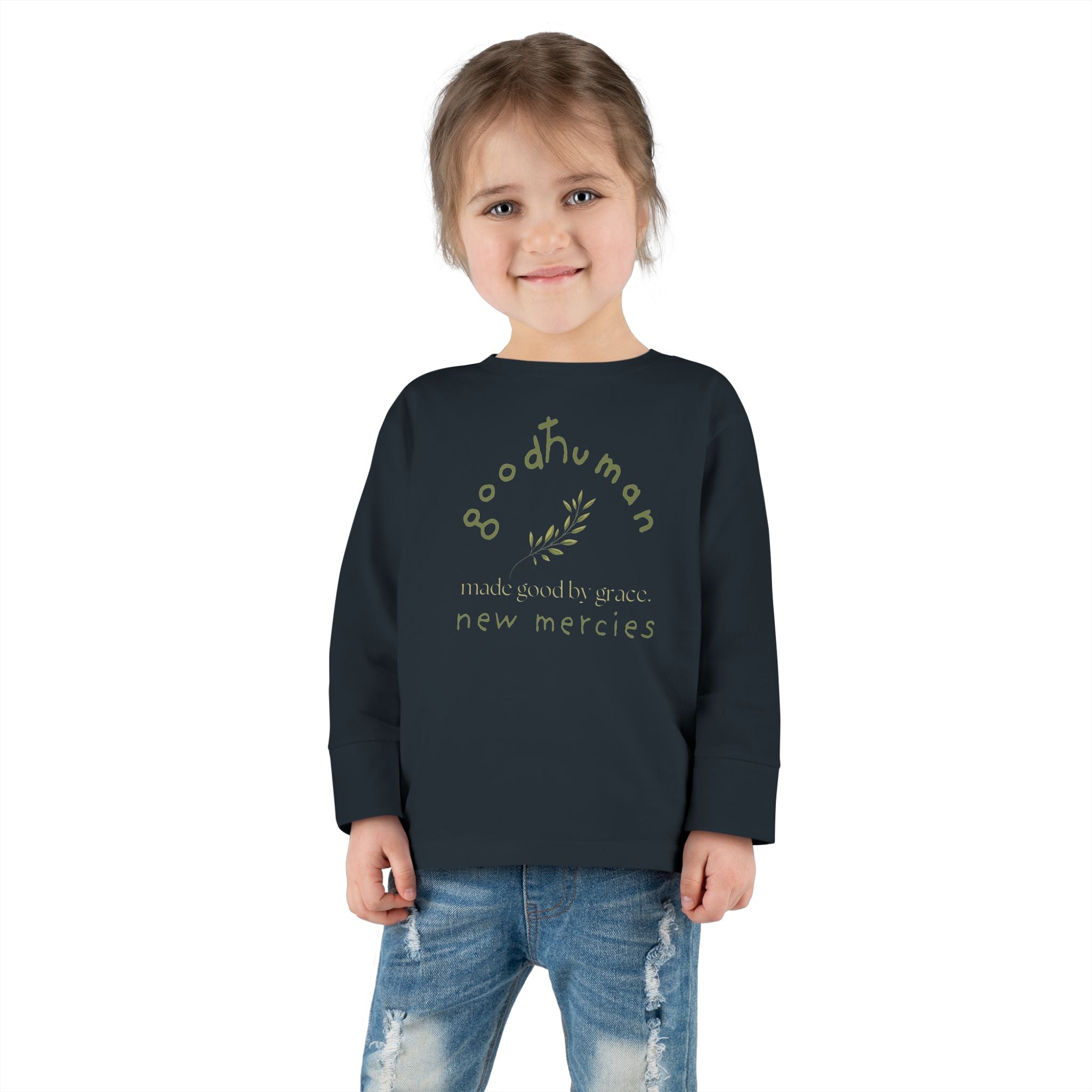 Toddler Long Sleeve Tee - Good Human Design, Eco-Friendly Kids Shirt, Gift for Toddlers, Baby Shower, Birthday