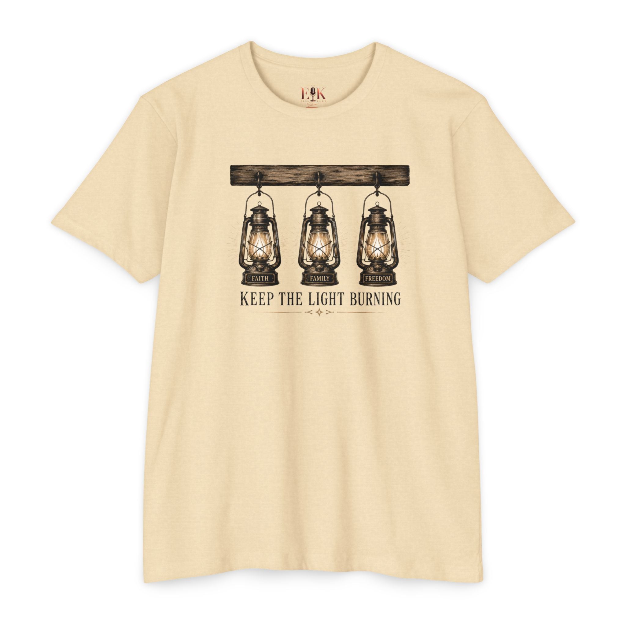 Keep The Light Burning T-Shirt — Vintage Lantern Graphic Tee