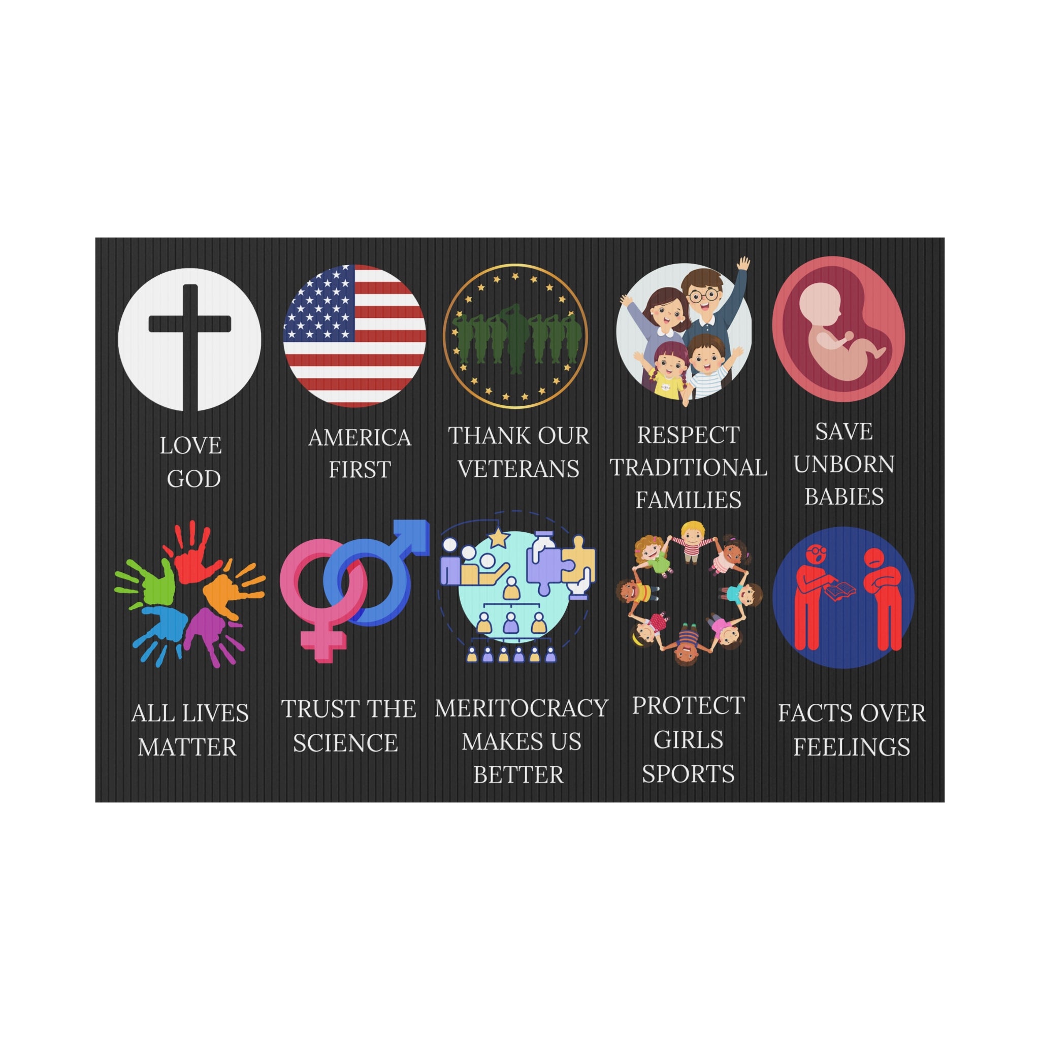 Conservative Values Plastic Yard Sign