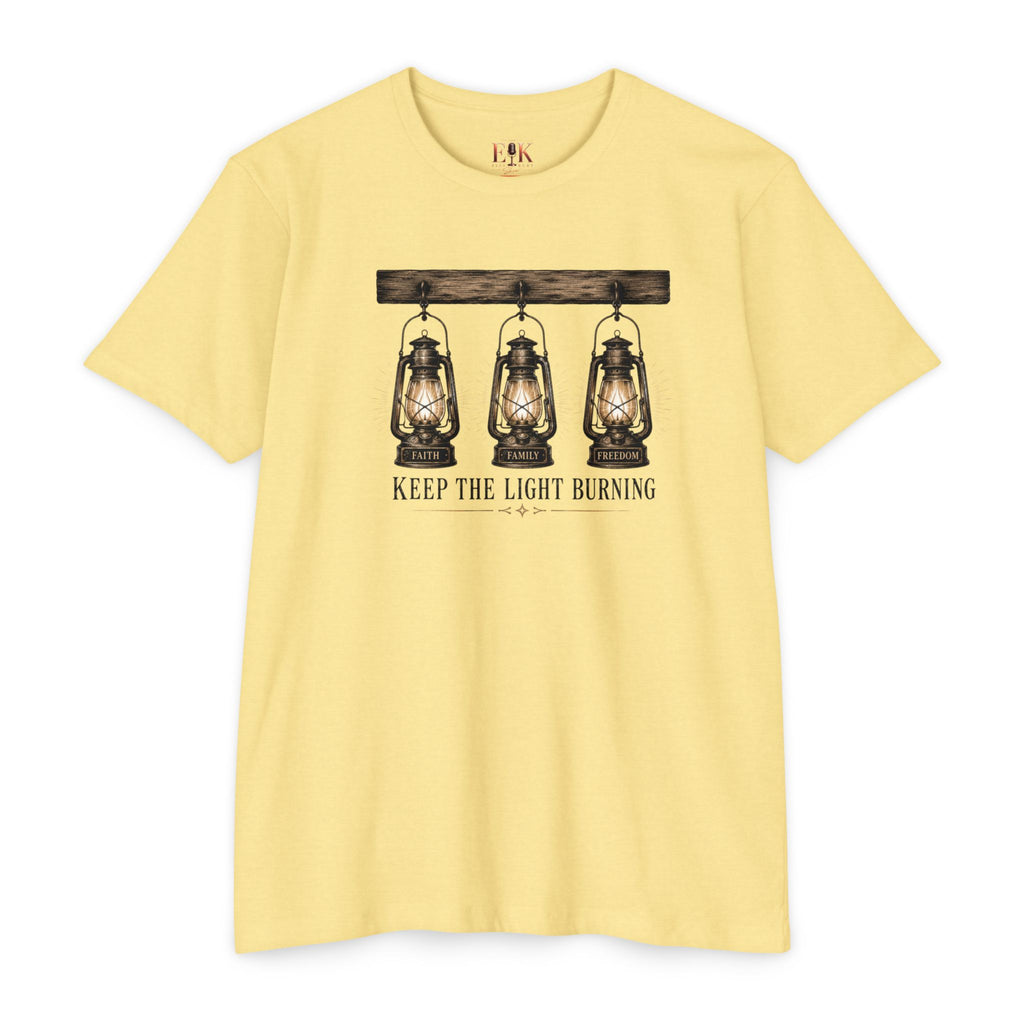 Keep The Light Burning T-Shirt — Vintage Lantern Graphic Tee