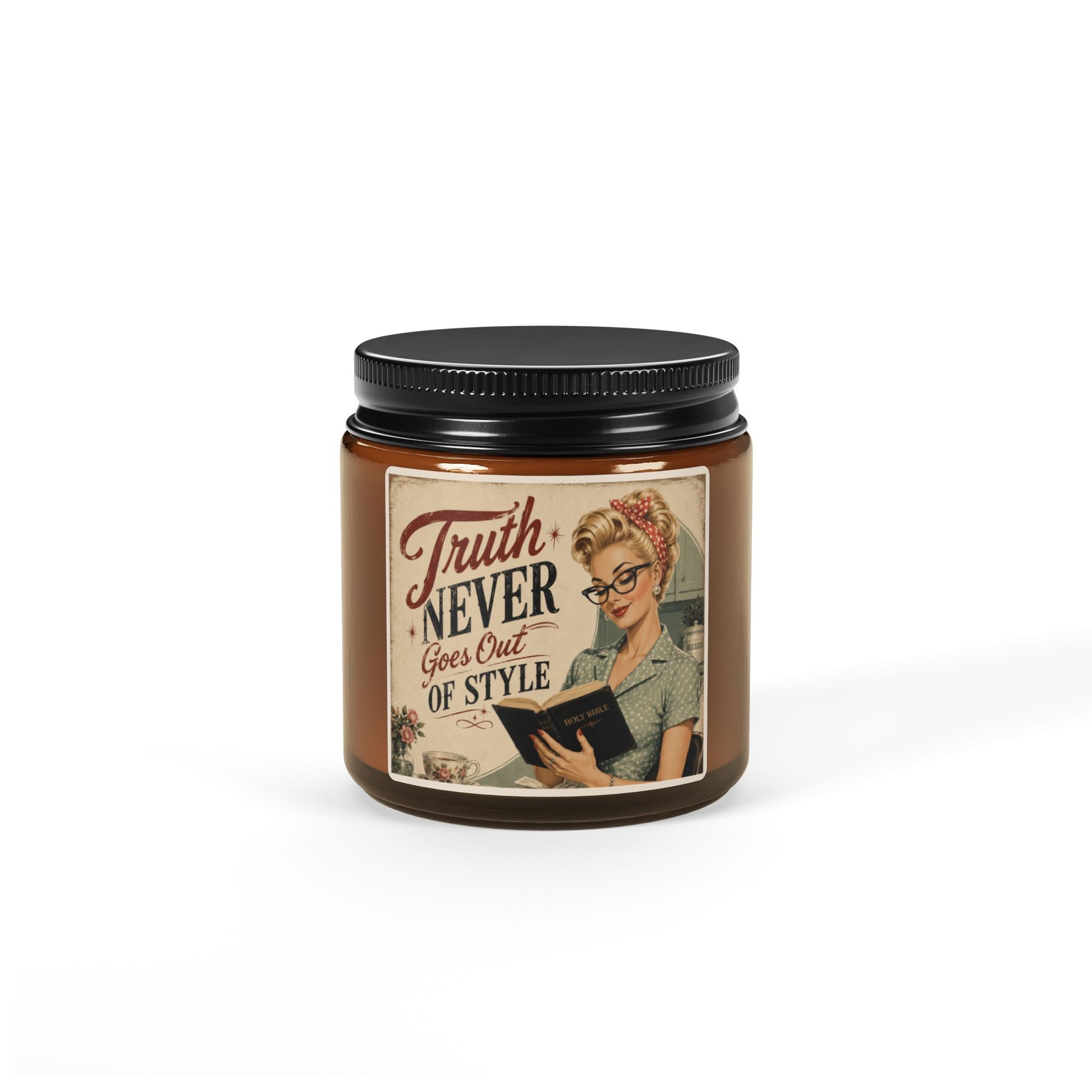 Vintage 'Truth Never Goes Out of Style' Scented Soy Candle – Amber Jar | Blonde