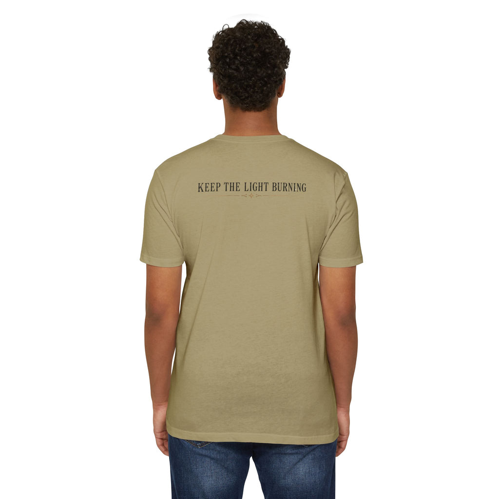 Keep The Light Burning T-Shirt — Vintage Lantern Graphic Tee