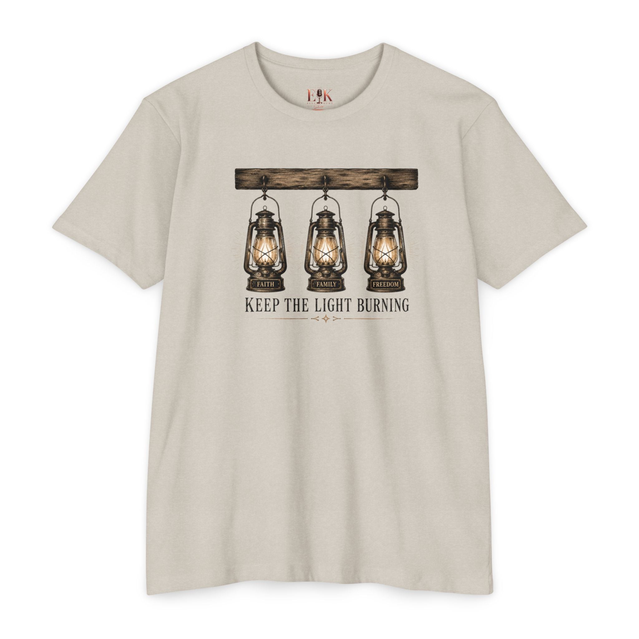 Keep The Light Burning T-Shirt — Vintage Lantern Graphic Tee