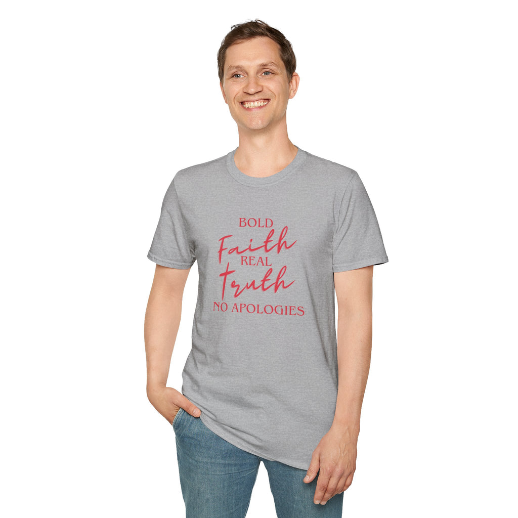 Faith Tee — “Bold Faith, Real Truth, No Apologies” Inspirational Christian T-Shirt