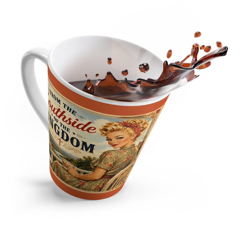 Latte Mug – “Grace With Backbone” Vintage Pin-Up Christian Coffee Cup | Blonde