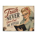 Retro Pin-Up Canvas Wall Art — "Truth Never Goes Out of Style"