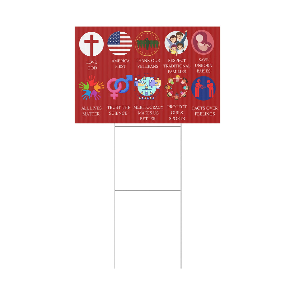 Conservative Values Plastic Yard Sign