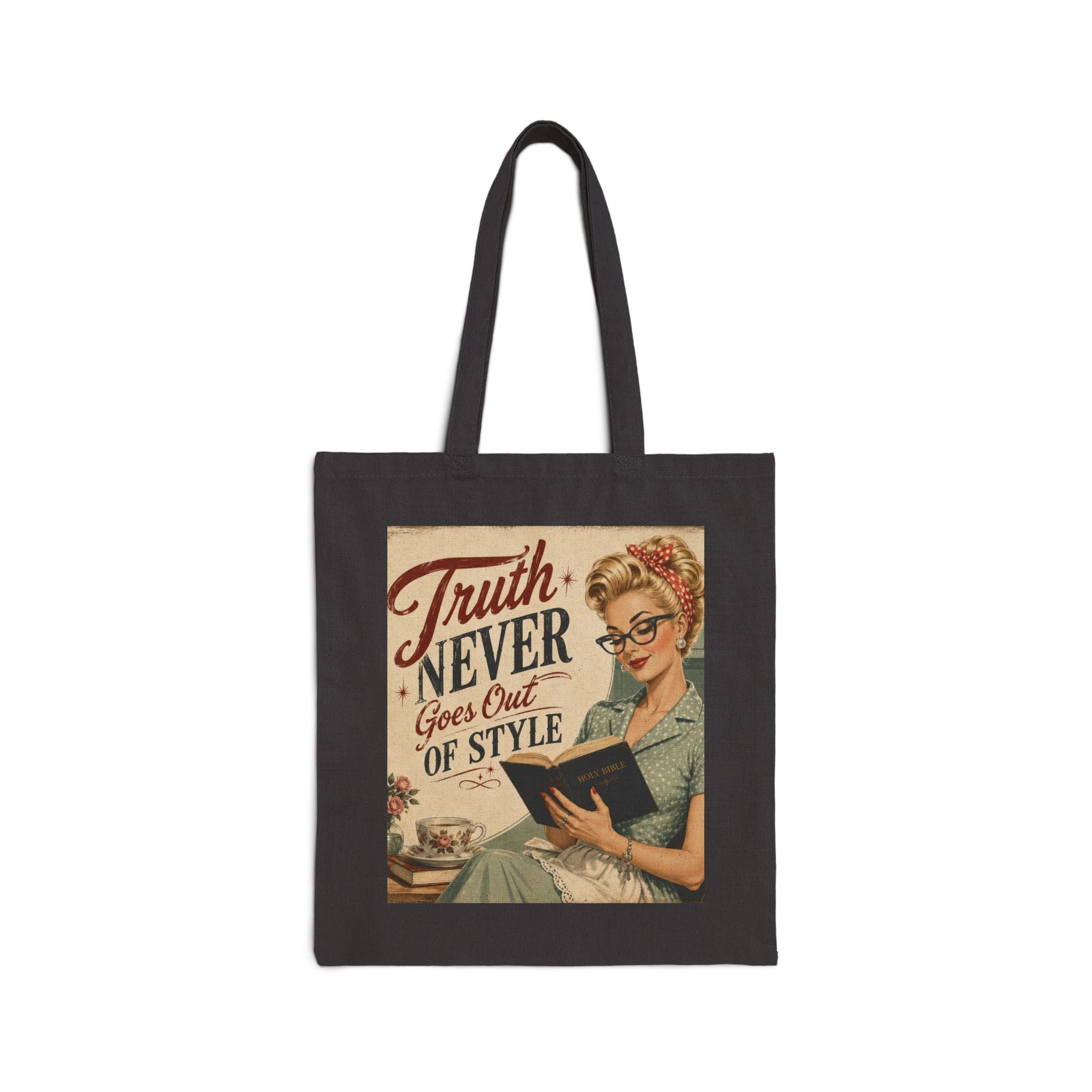 Tote Bag - Vintage 'Truth Never Goes Out of Style' Retro Reader Canvas Tote | Blonde