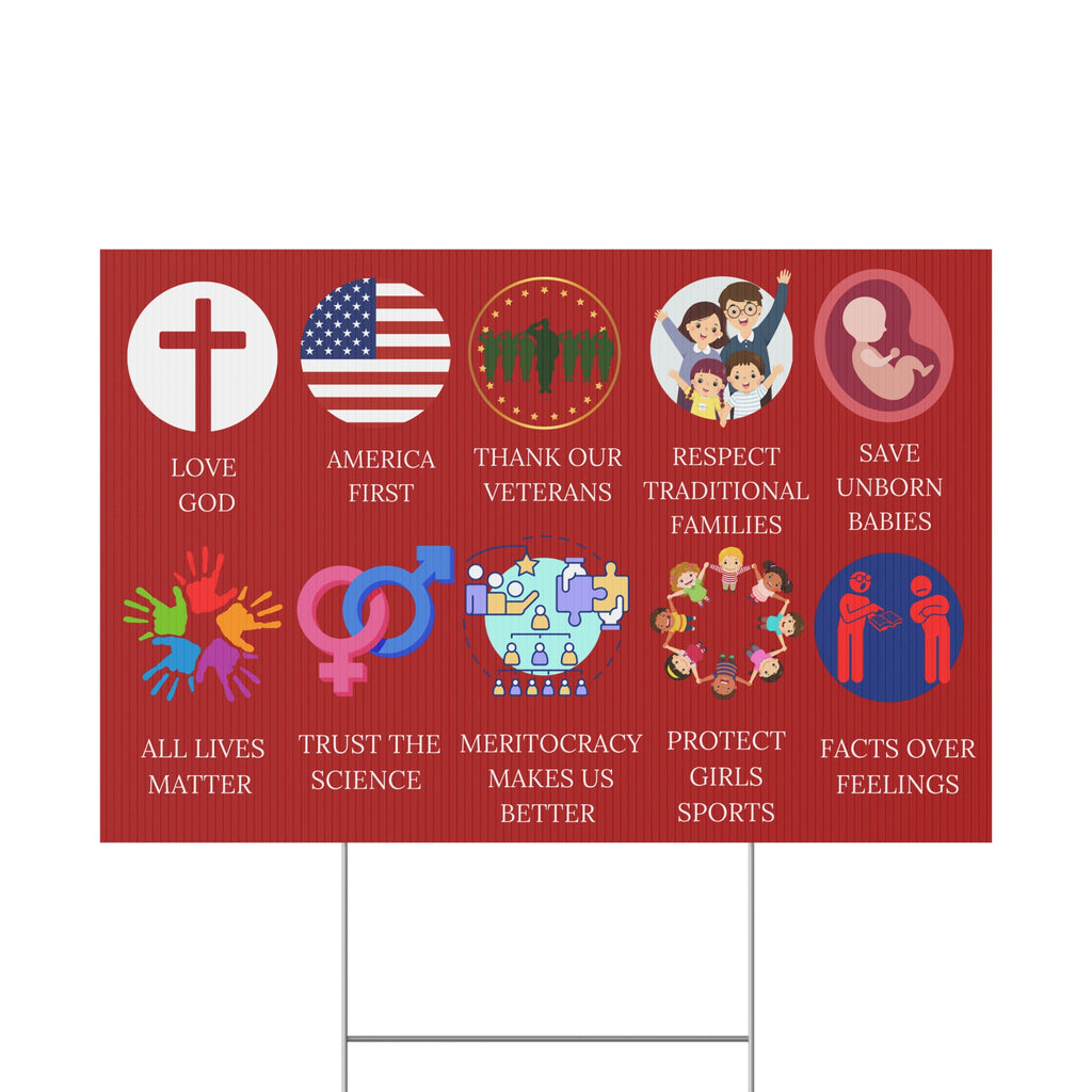 Conservative Values Plastic Yard Sign