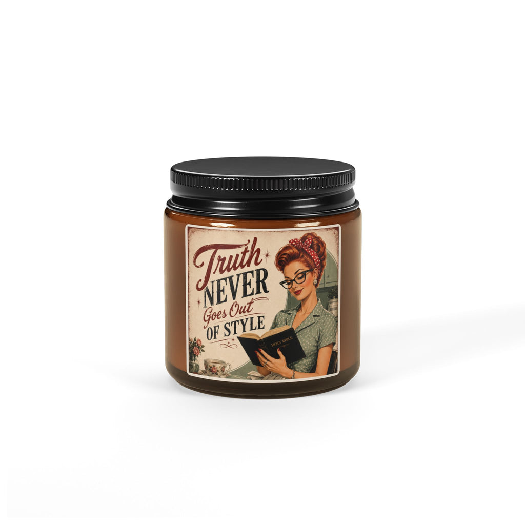 Vintage 'Truth Never Goes Out of Style' Scented Soy Candle – Amber Jar | Redhead