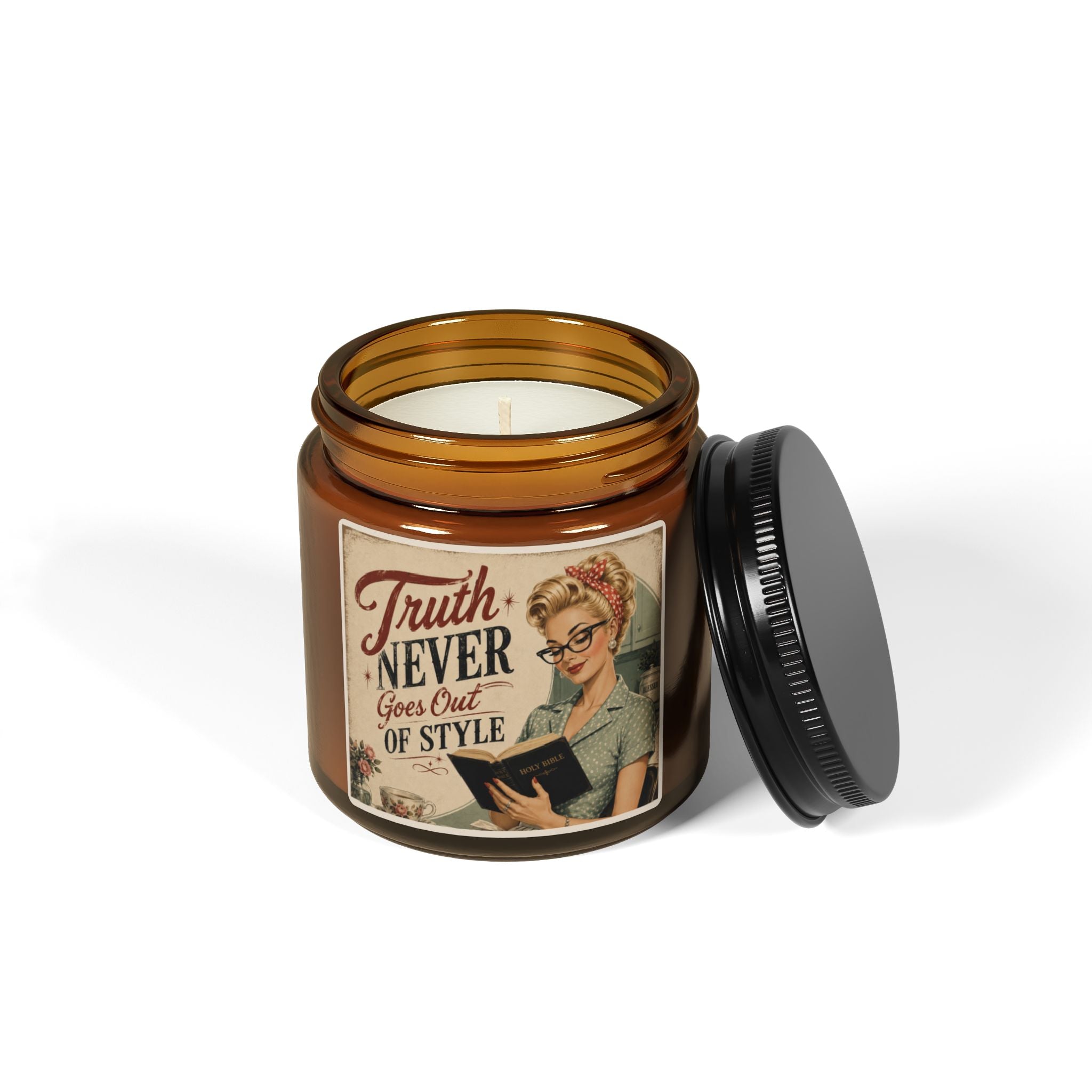 Vintage 'Truth Never Goes Out of Style' Scented Soy Candle – Amber Jar | Blonde