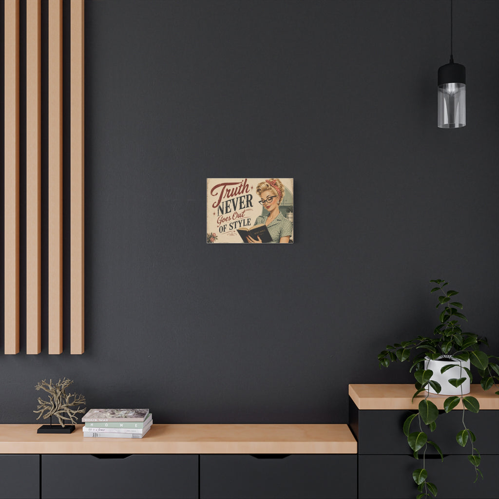 Retro Pin-Up Canvas Wall Art — "Truth Never Goes Out of Style"