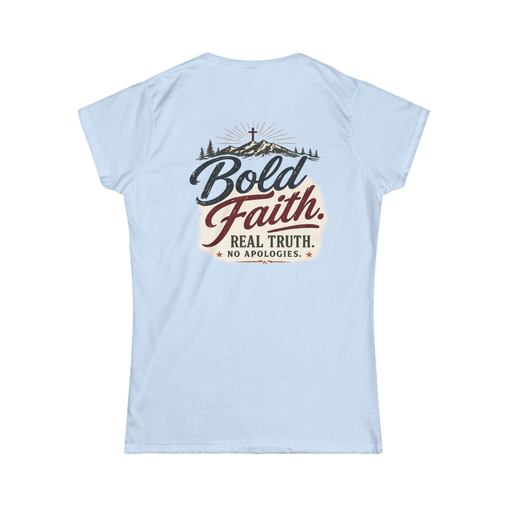 Faith Graphic Tee — “Bold Faith. Real Truth. No Apologies.” Women's Crewneck