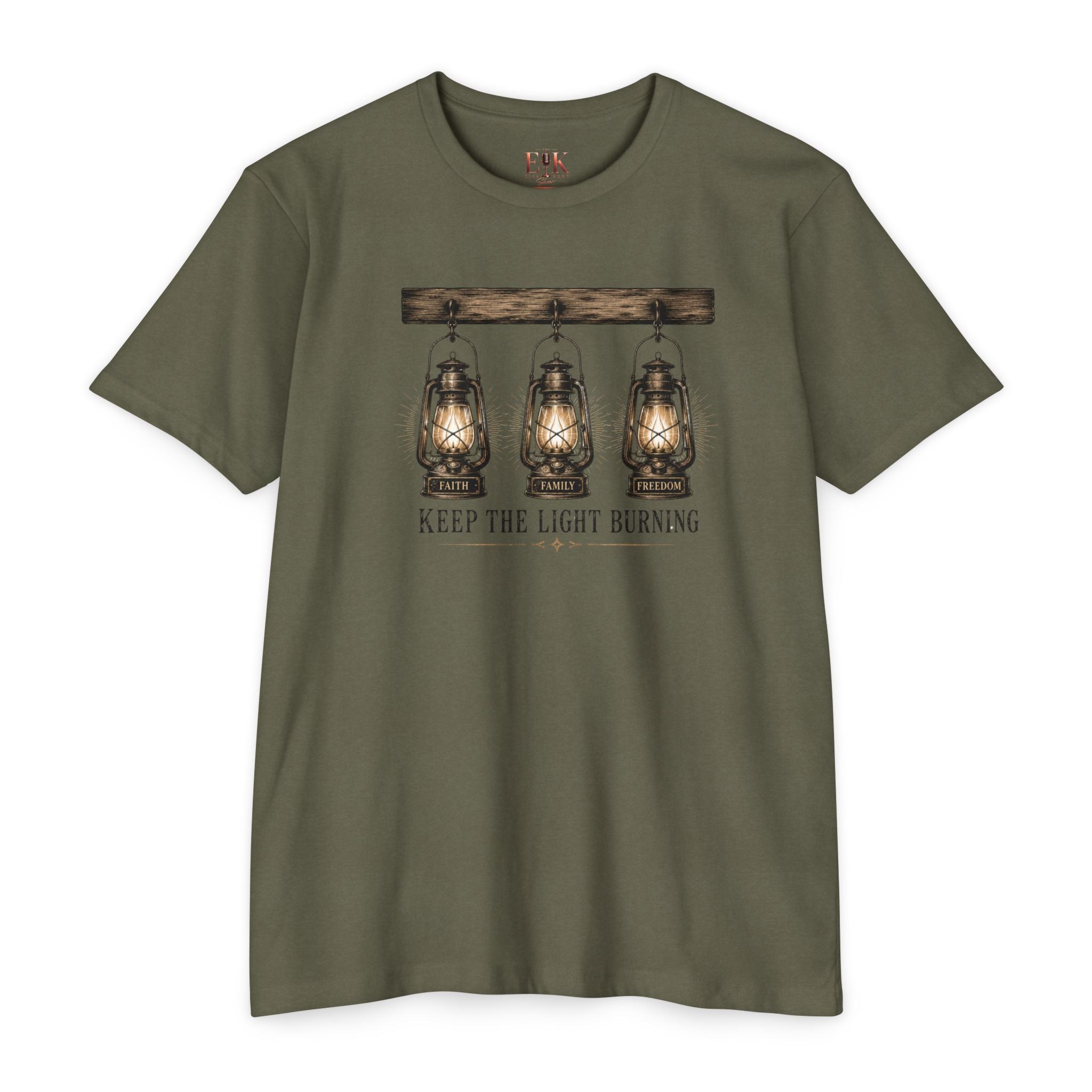 Keep The Light Burning T-Shirt — Vintage Lantern Graphic Tee