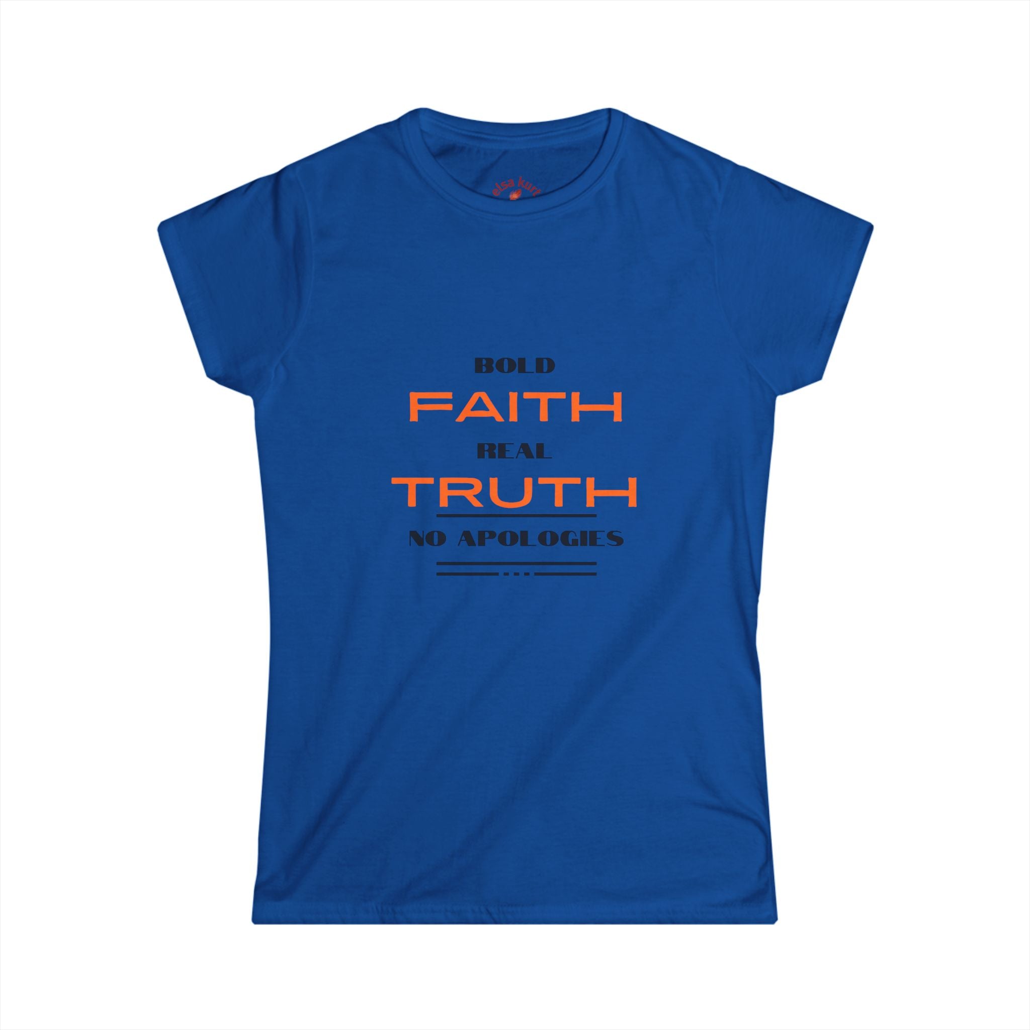 Bold Faith Real Truth "No Apologies" Women's Tee — Christian Inspirational Shirt