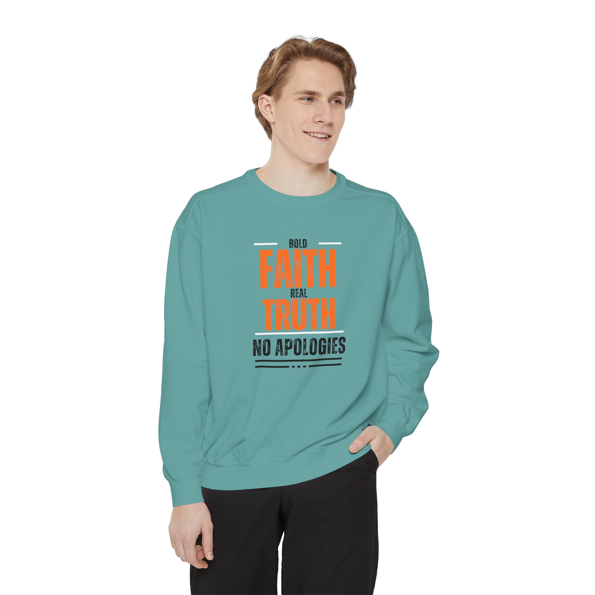 Bold Faith Sweatshirt, Unisex Inspirational Sweatshirt, Faith and Truth Apparel, No Apologies Clothing, Cozy Gift for Believers