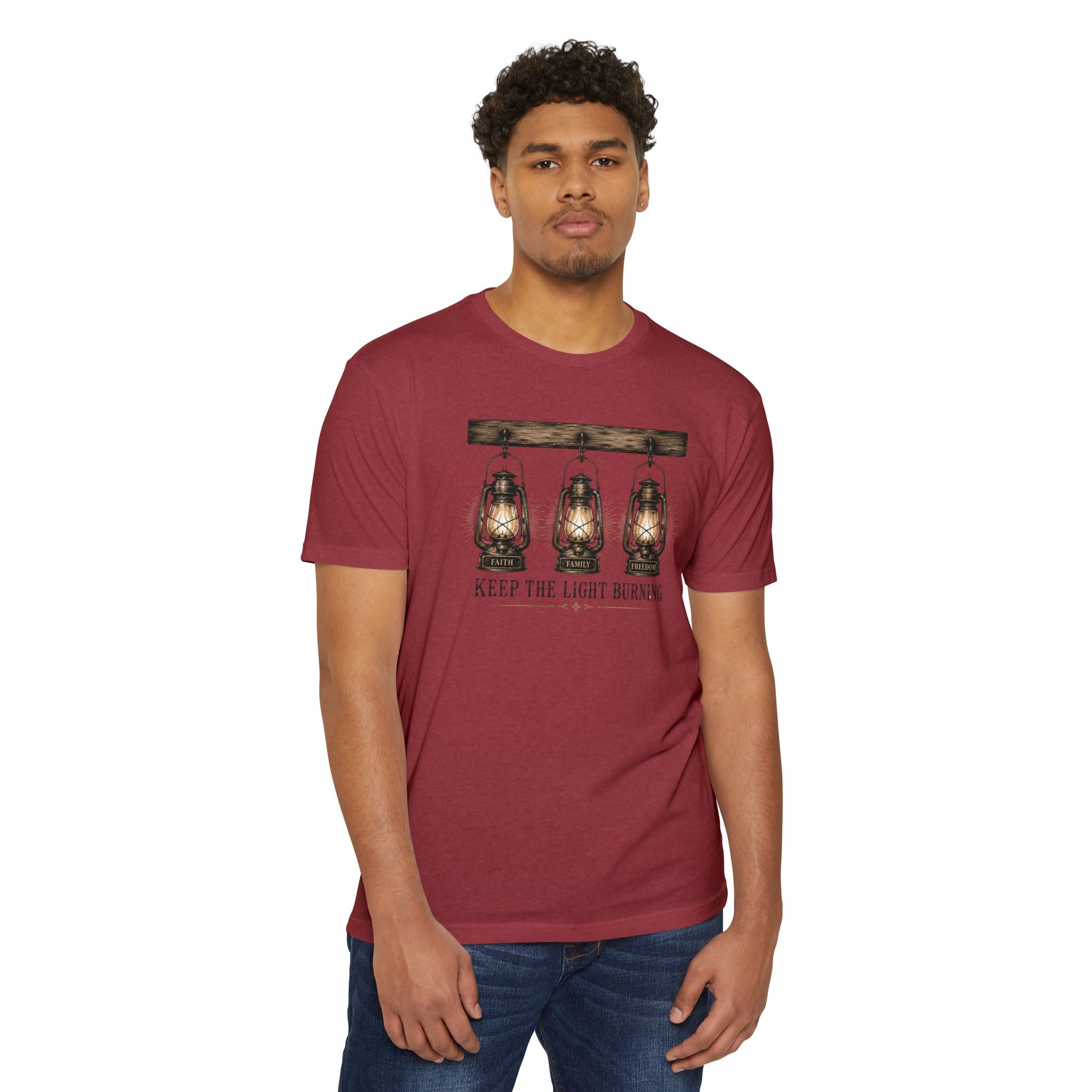 Keep The Light Burning T-Shirt — Vintage Lantern Graphic Tee