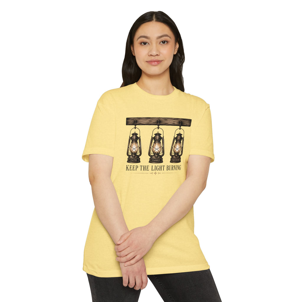 Keep The Light Burning T-Shirt — Vintage Lantern Graphic Tee