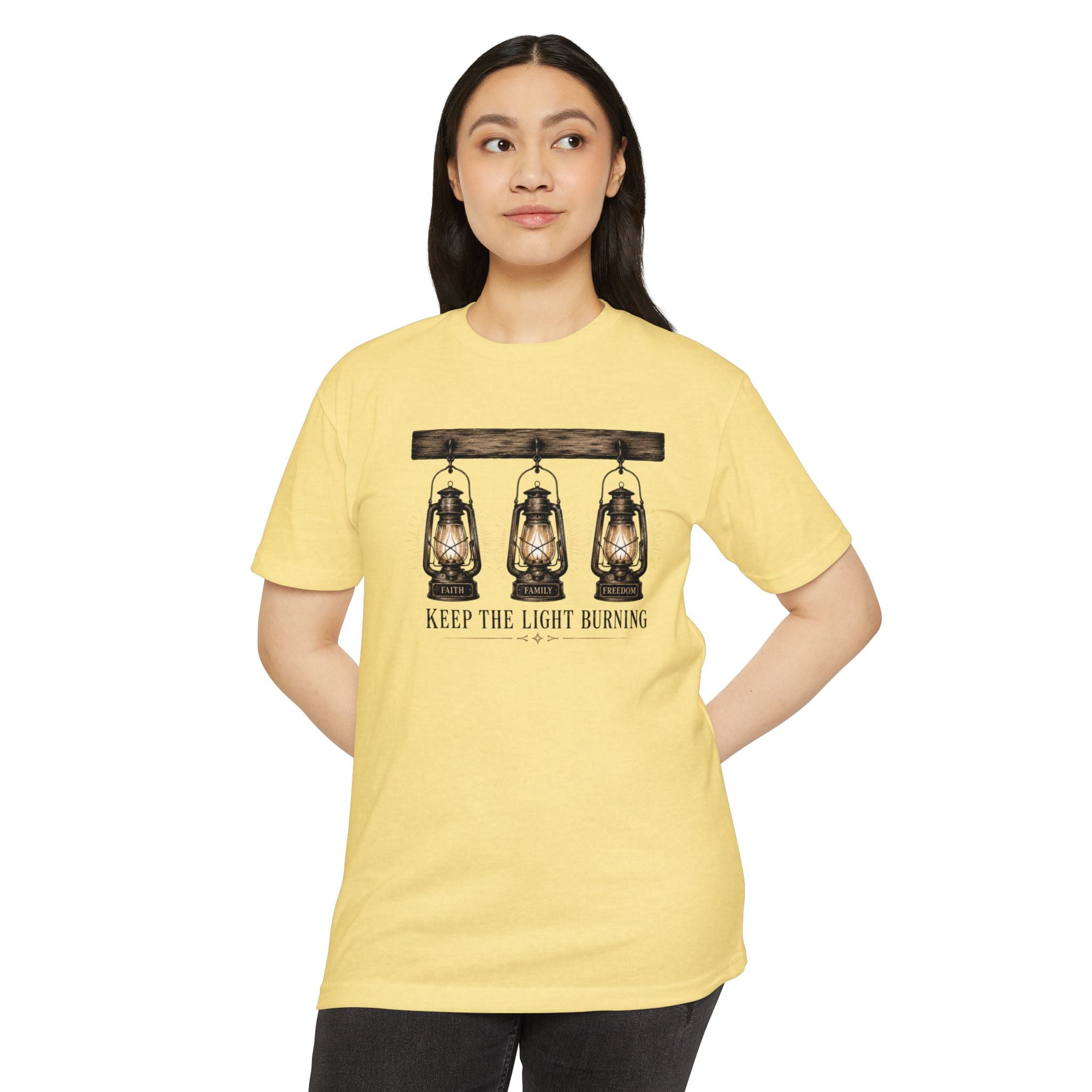 Keep The Light Burning T-Shirt — Vintage Lantern Graphic Tee
