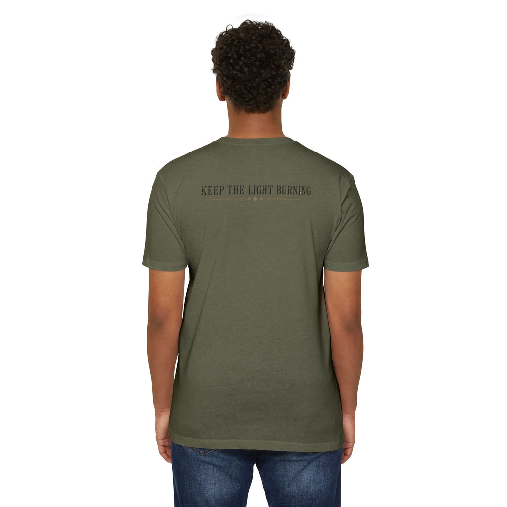 Keep The Light Burning T-Shirt — Vintage Lantern Graphic Tee