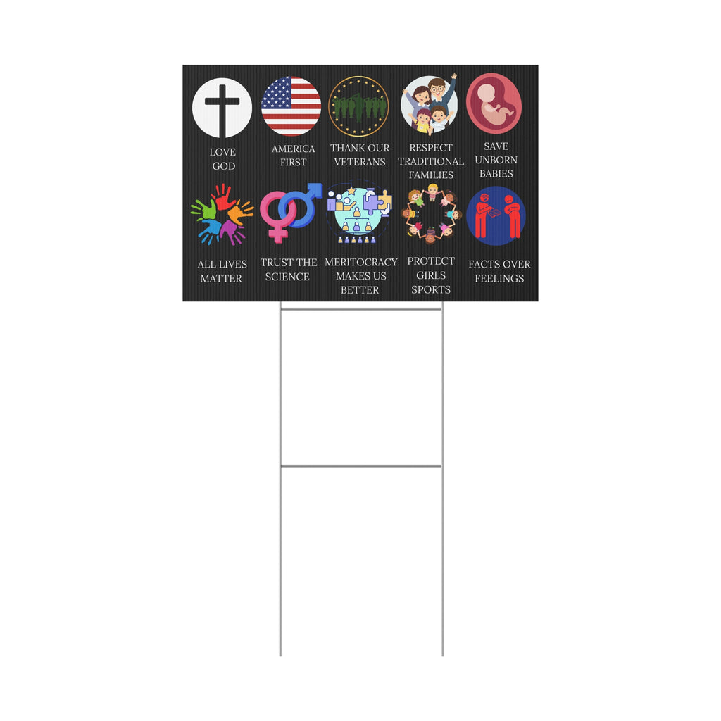 Conservative Values Plastic Yard Sign