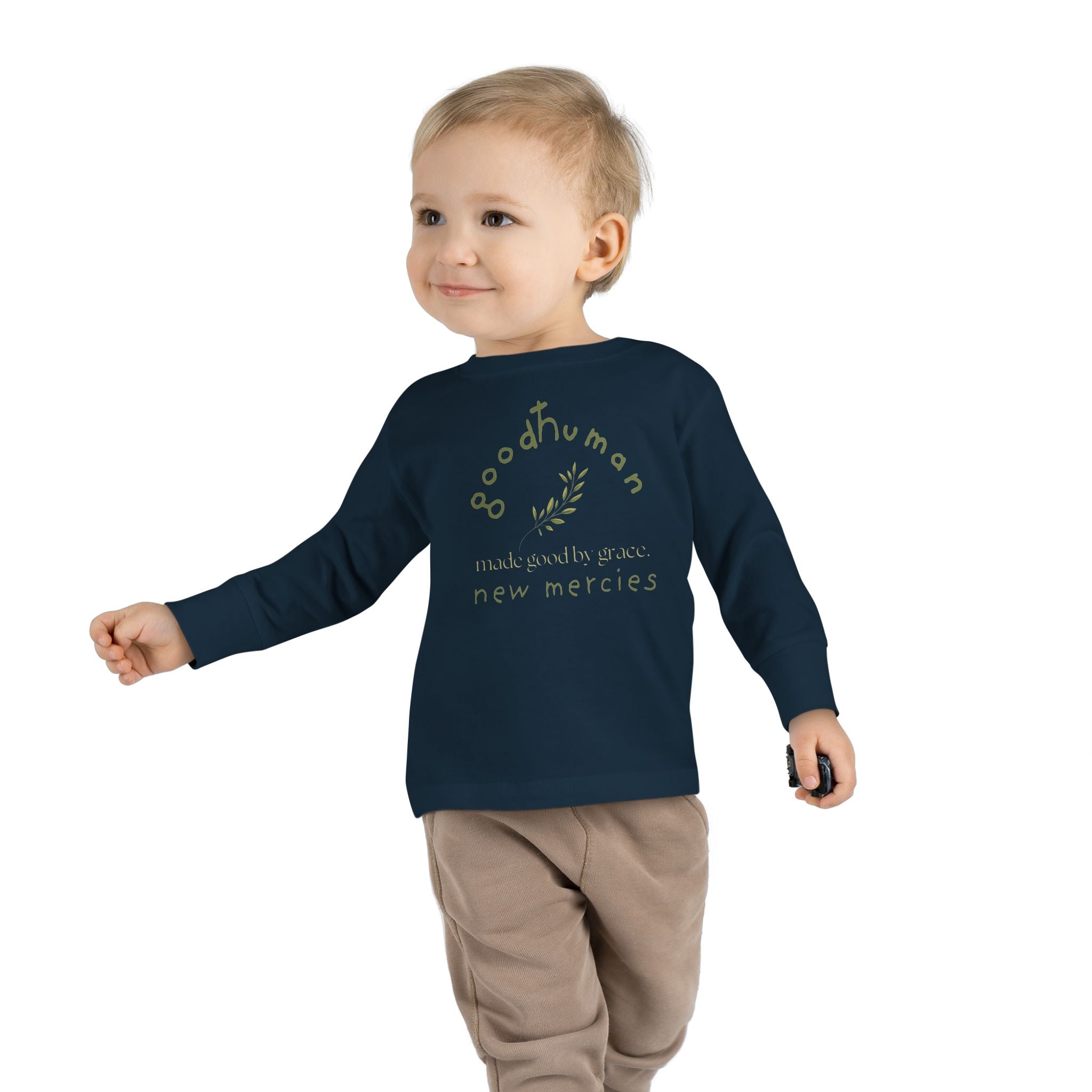 Toddler Long Sleeve Tee - Good Human Design, Eco-Friendly Kids Shirt, Gift for Toddlers, Baby Shower, Birthday