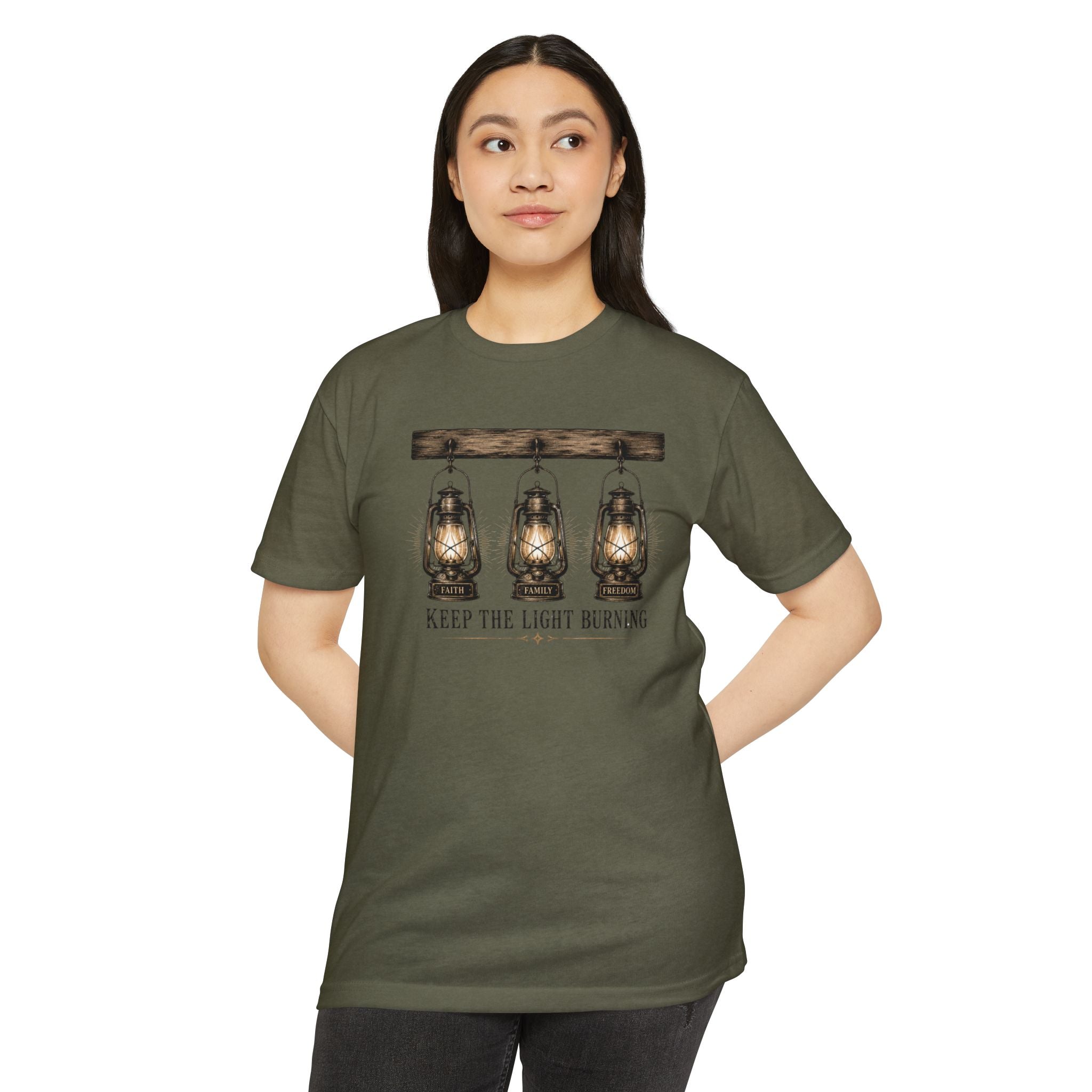 Keep The Light Burning T-Shirt — Vintage Lantern Graphic Tee