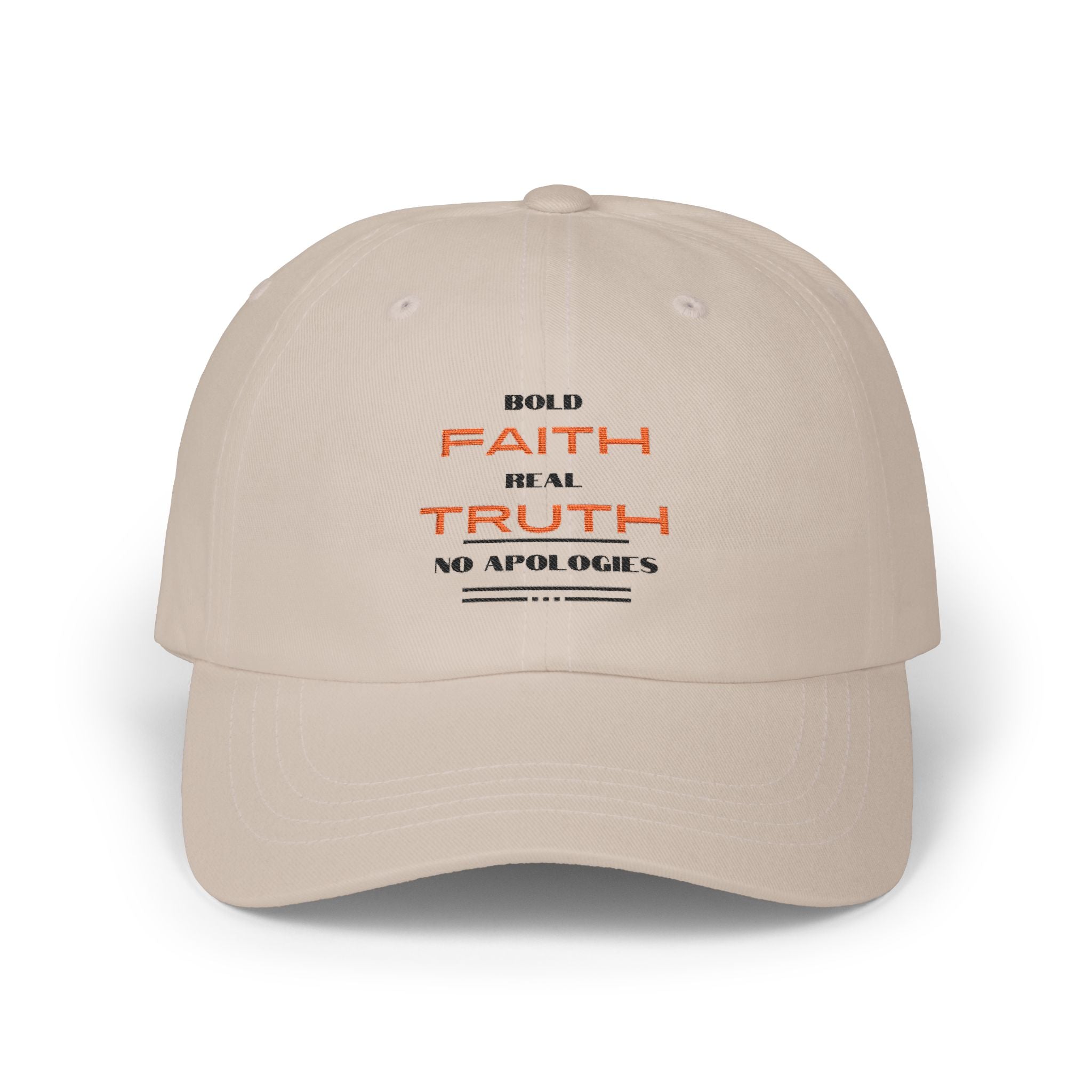 Faith and Truth Classic Dad Cap - No Apologies, Casual Hat, Gift for Him, Father's Day Accessory, Everyday Wear