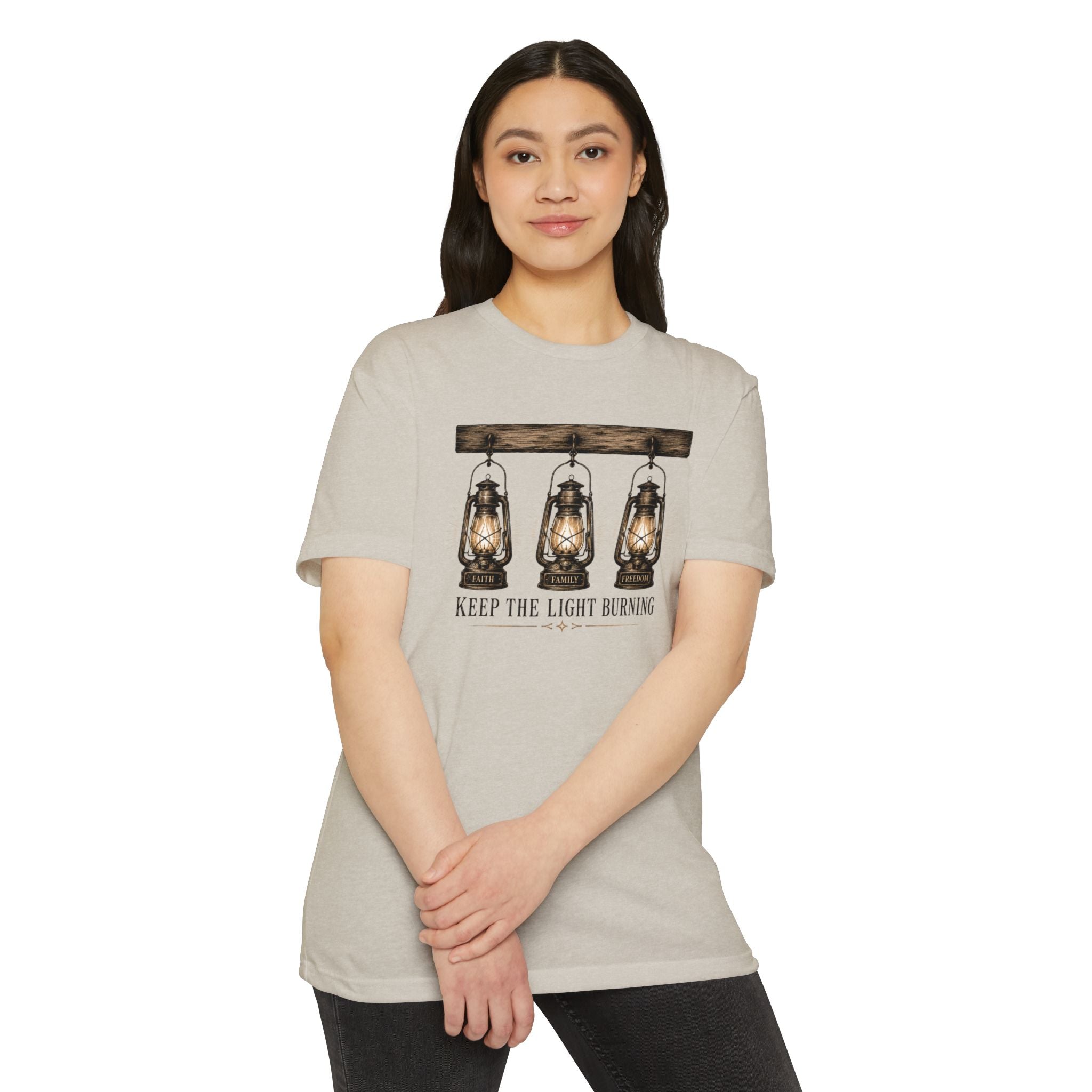 Keep The Light Burning T-Shirt — Vintage Lantern Graphic Tee