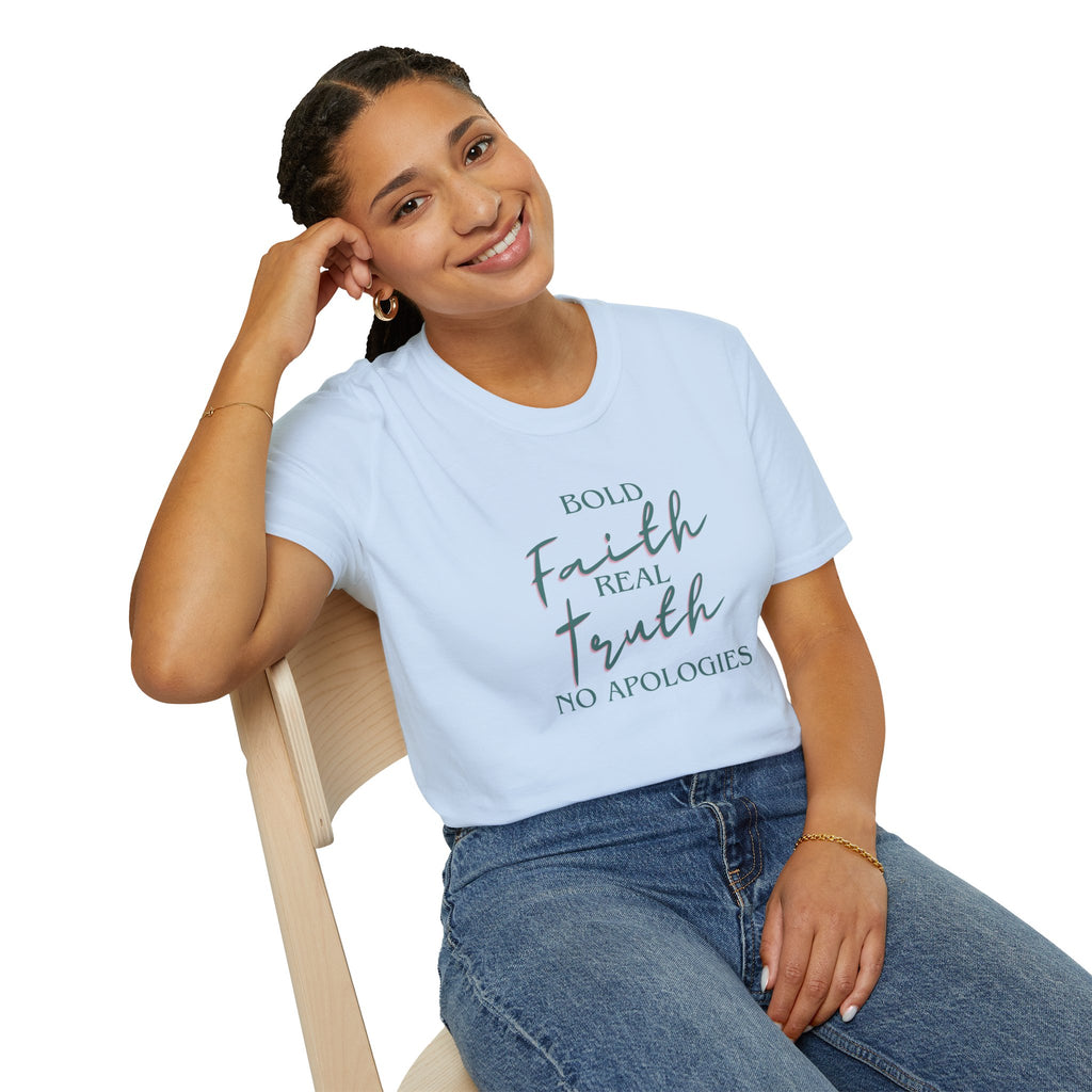 Faith & Truth T‑Shirt — "Bold Faith, Real Truth, No Apologies" Inspirational Tee