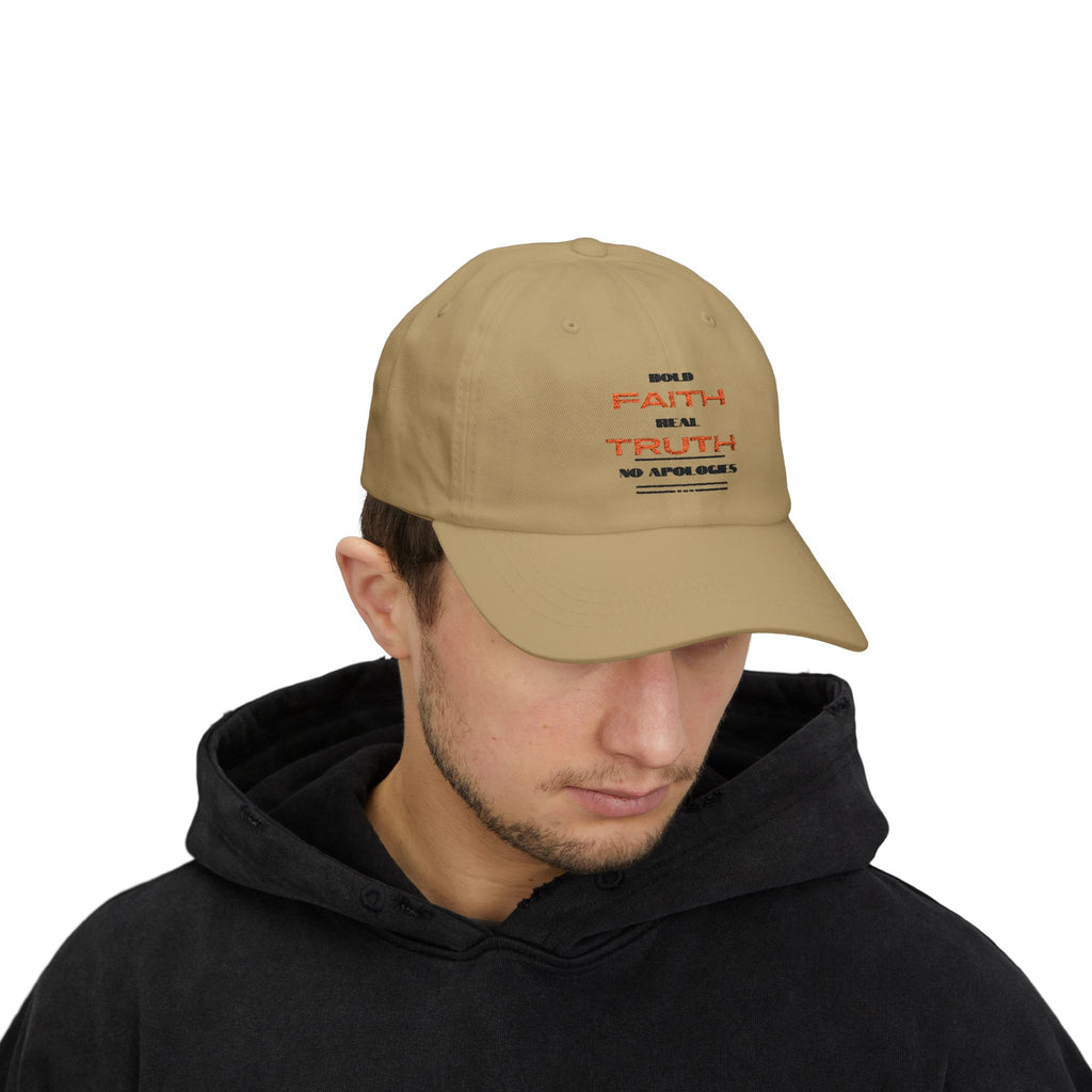 Faith and Truth Classic Dad Cap - No Apologies, Casual Hat, Gift for Him, Father's Day Accessory, Everyday Wear