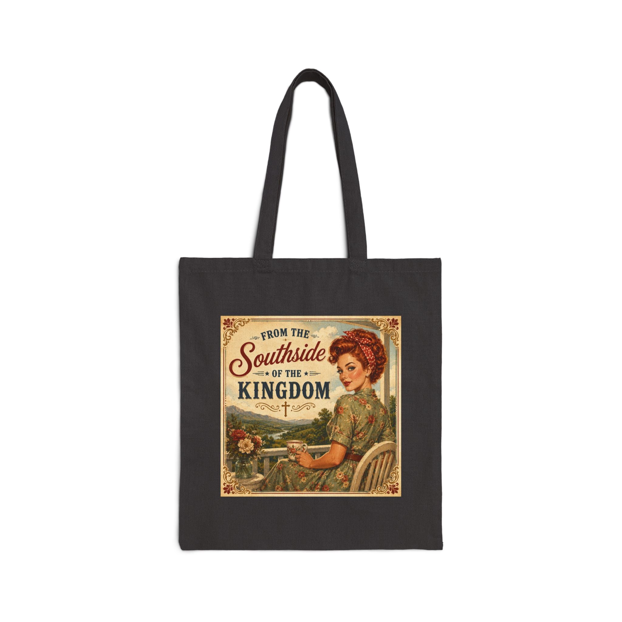 Tote Bag - Vintage 'The Southside of The Kingdom' Retro Reader Canvas Tote | Redhead