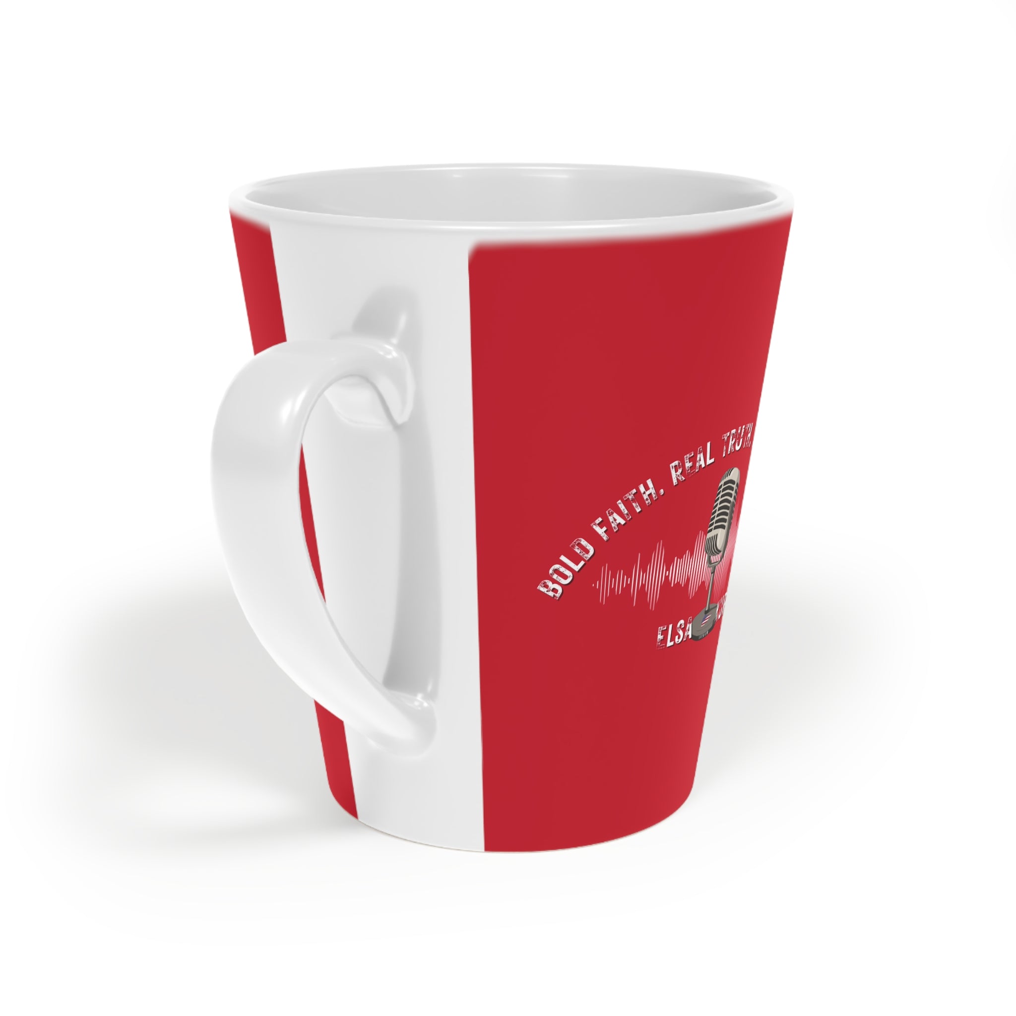 Bold Faith. Real Truth. No Apologies. The Elsa Kurt Show Latte Mug - Bold Faith Mountain Coffee Cup (12oz)