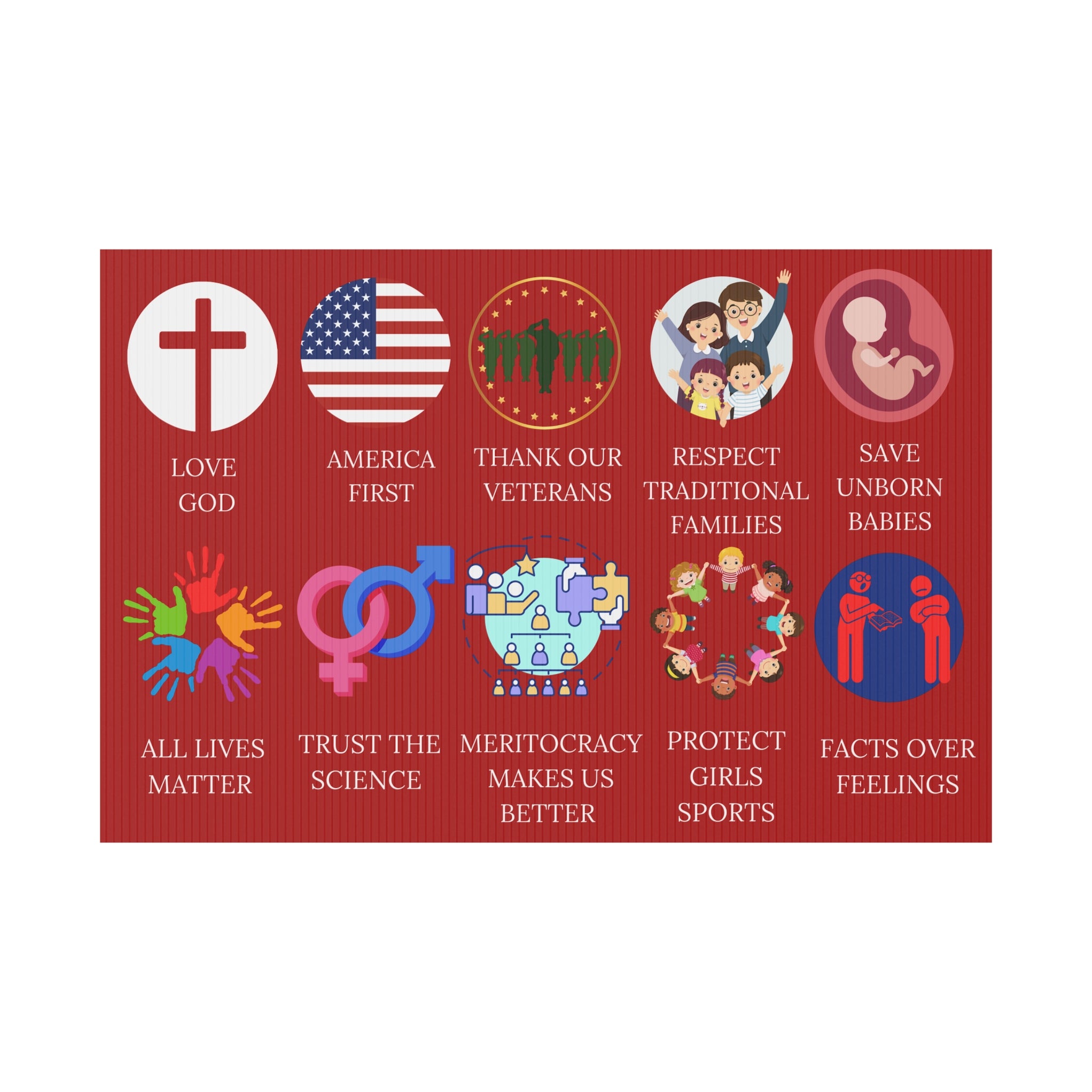 Conservative Values Plastic Yard Sign