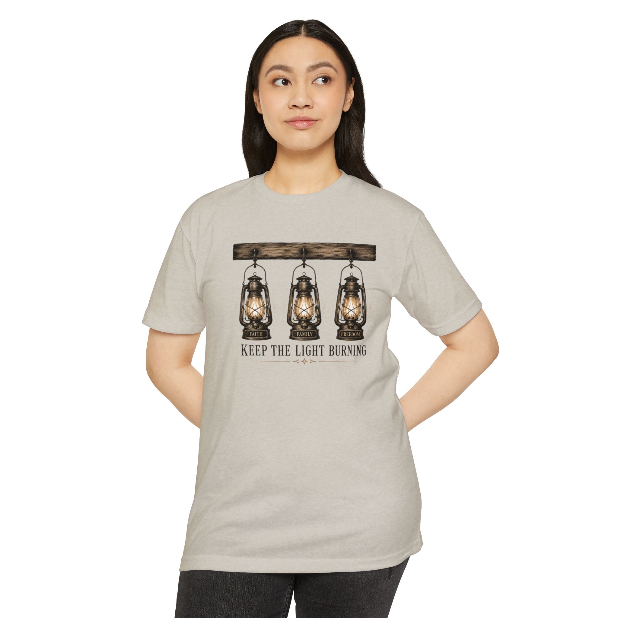 Keep The Light Burning T-Shirt — Vintage Lantern Graphic Tee