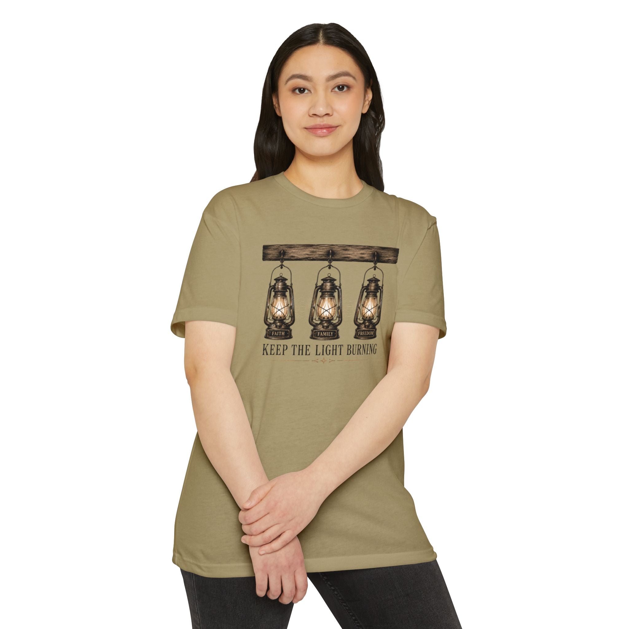 Keep The Light Burning T-Shirt — Vintage Lantern Graphic Tee