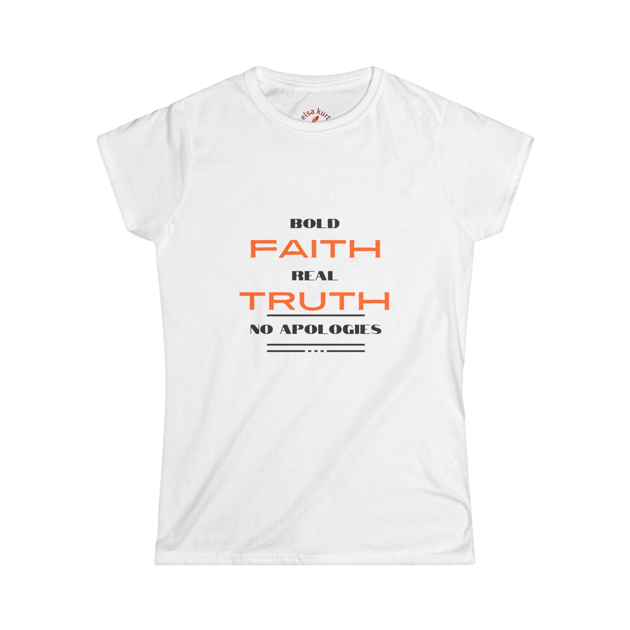Bold Faith Real Truth "No Apologies" Women's Tee — Christian Inspirational Shirt