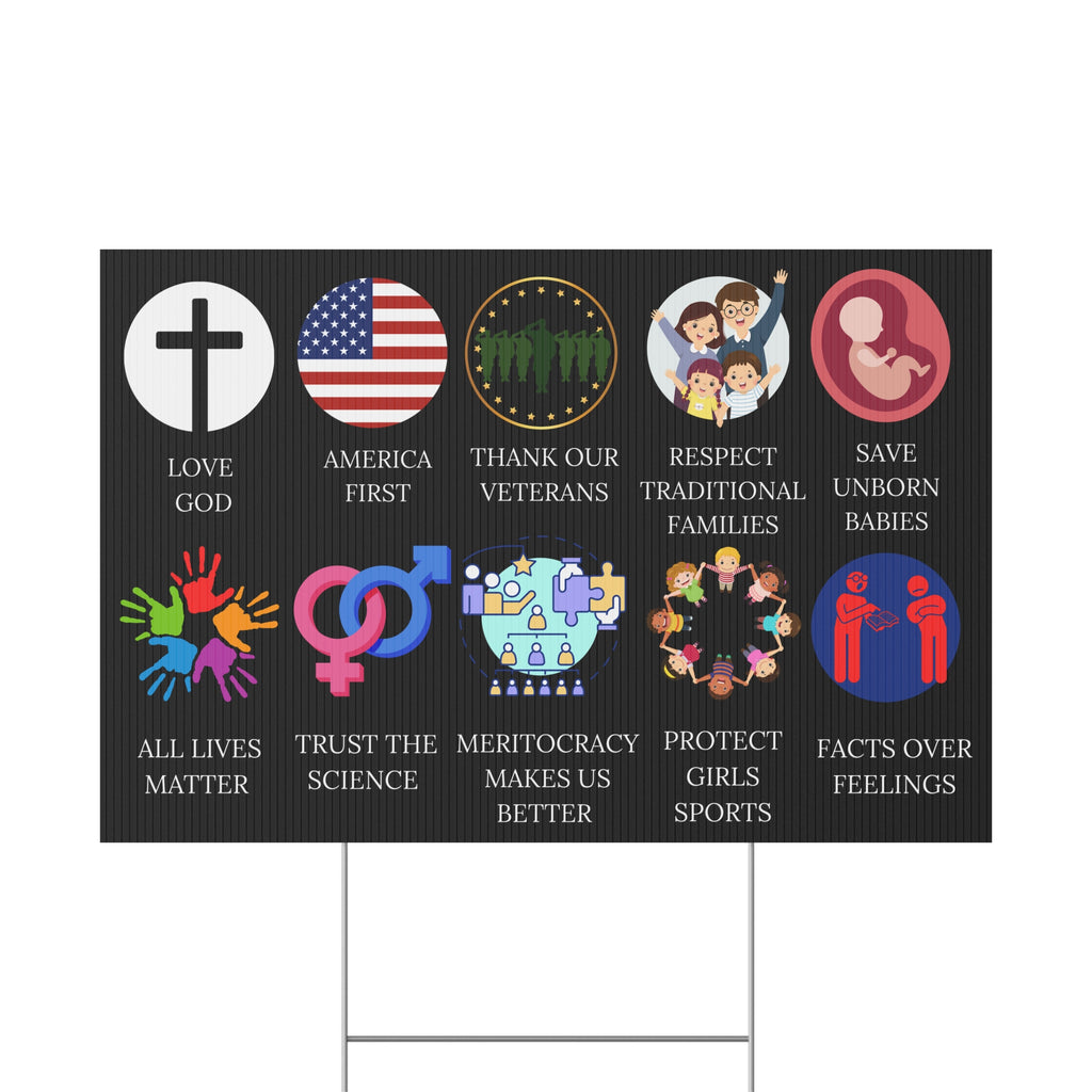 Conservative Values Plastic Yard Sign