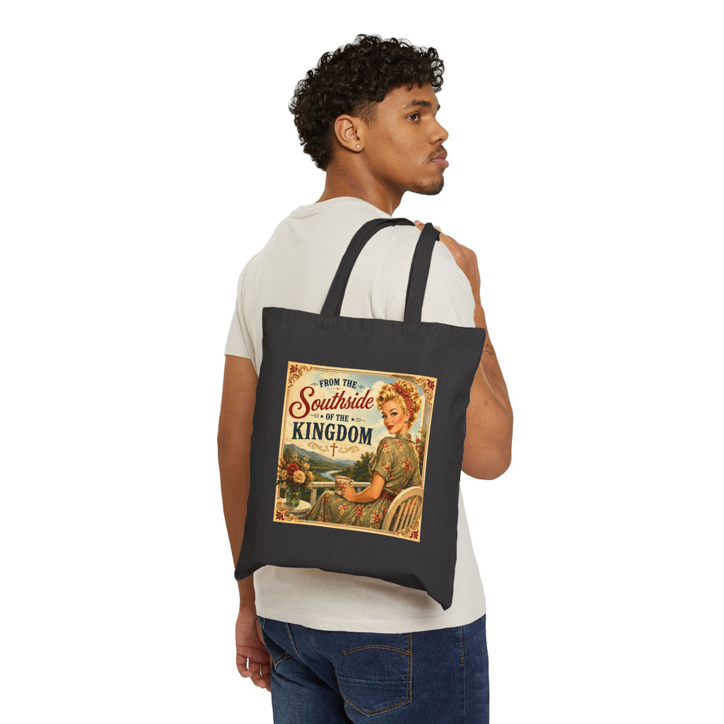 Bag - Vintage 'The Southside of The Kingdom' Retro Reader Canvas Tote | Blonde