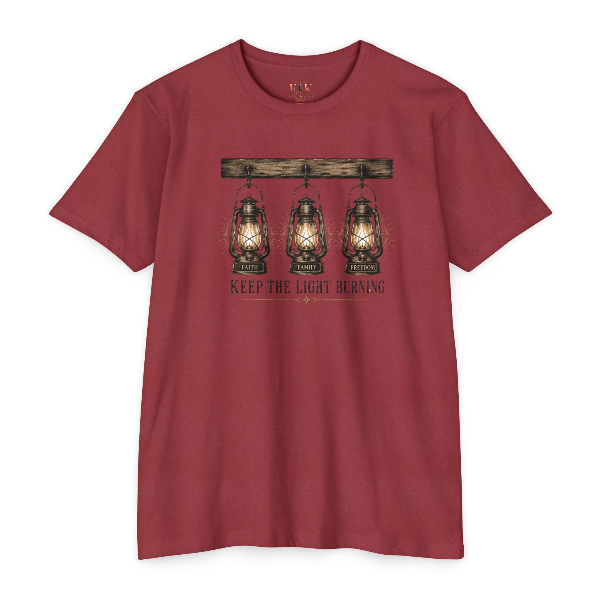 Keep The Light Burning T-Shirt — Vintage Lantern Graphic Tee
