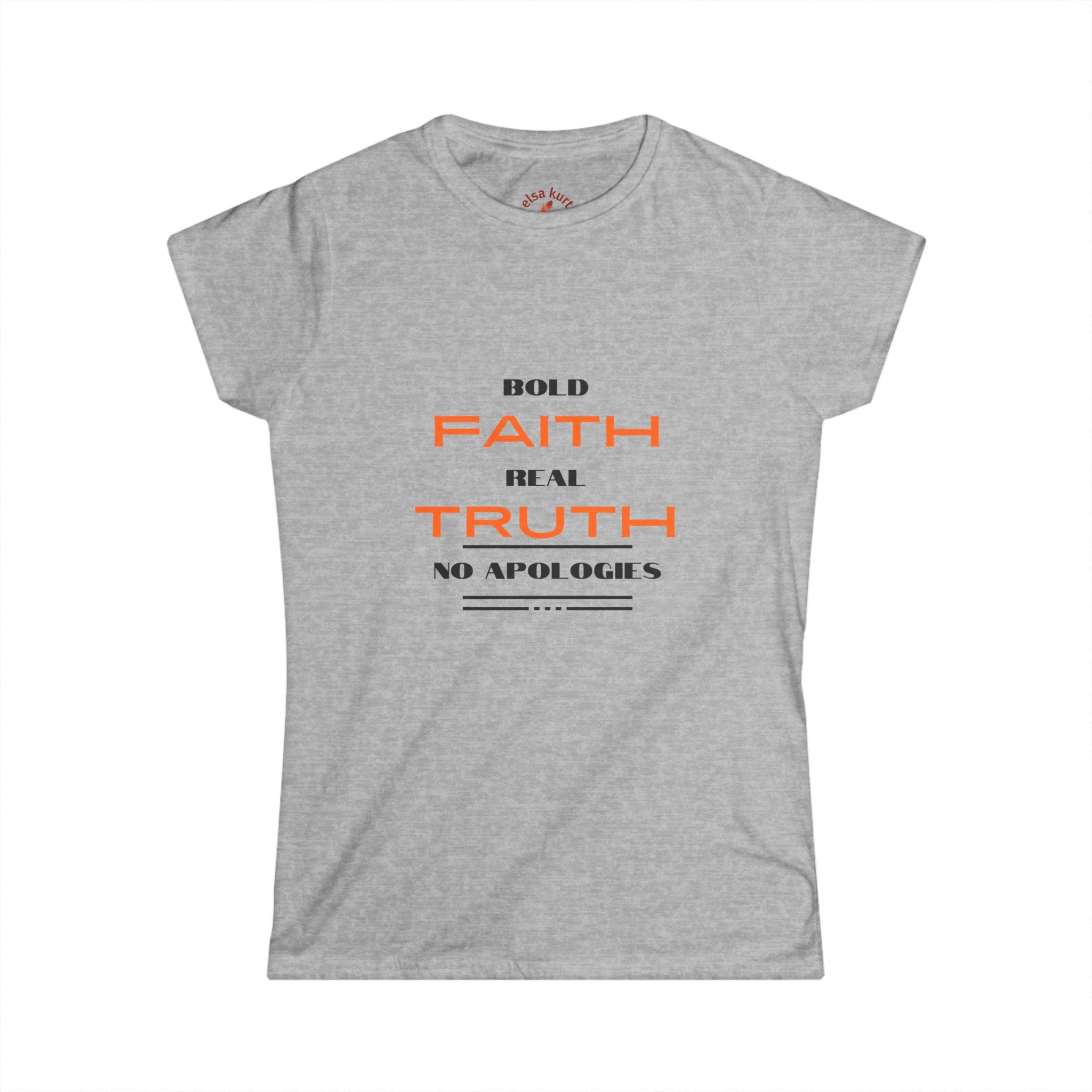Bold Faith Real Truth "No Apologies" Women's Tee — Christian Inspirational Shirt