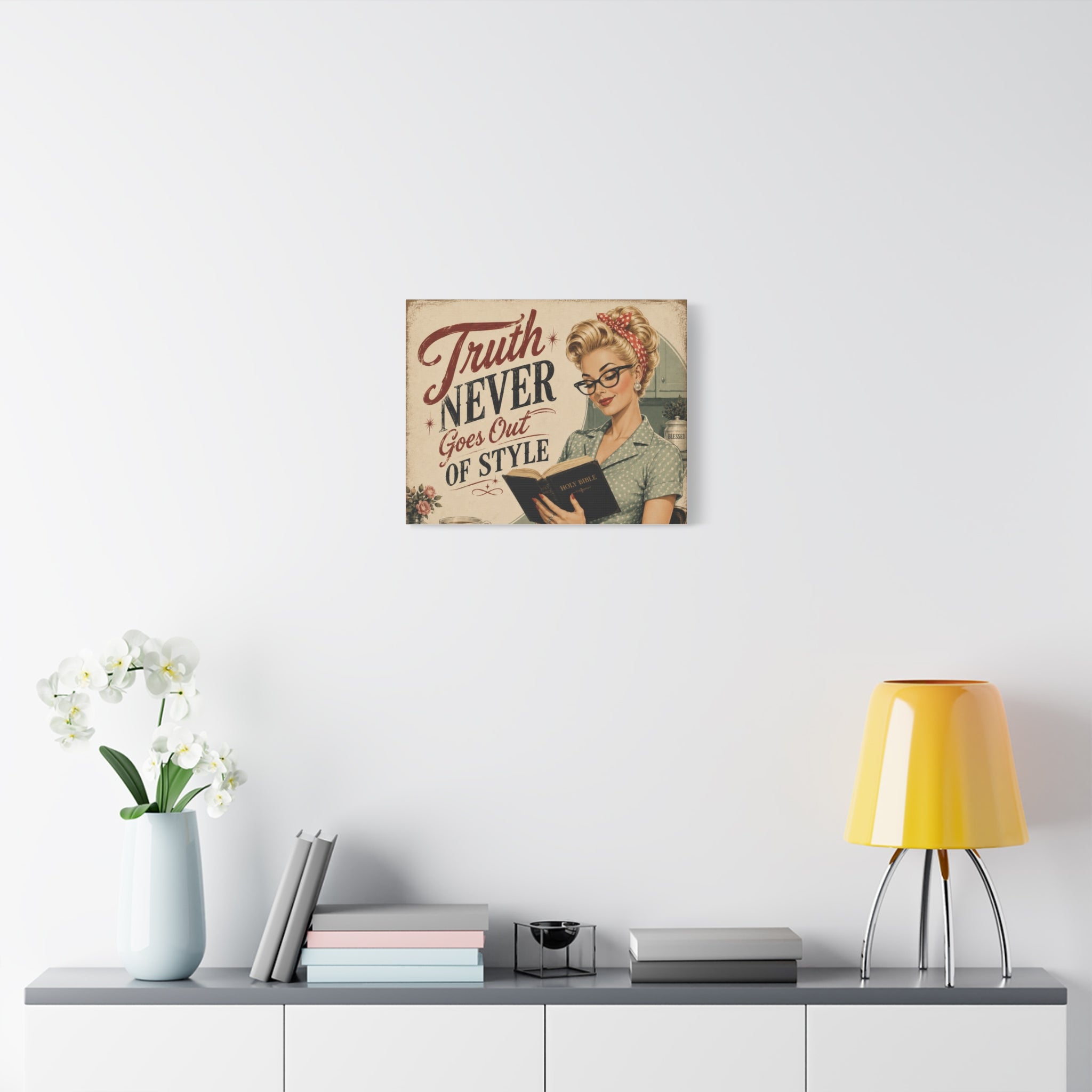 Retro Pin-Up Canvas Wall Art — "Truth Never Goes Out of Style"