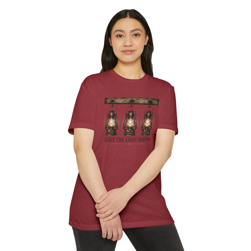 Keep The Light Burning T-Shirt — Vintage Lantern Graphic Tee