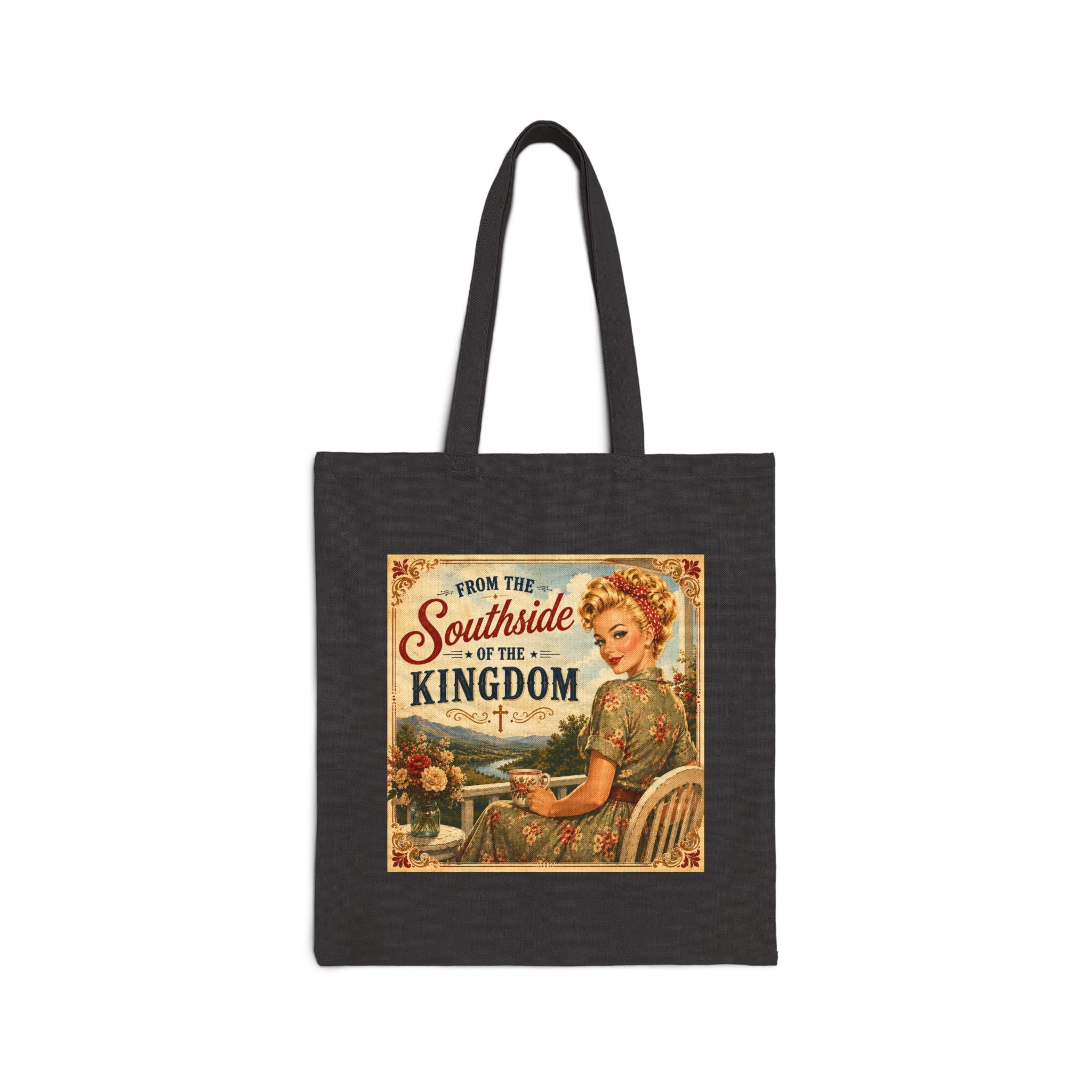 Bag - Vintage 'The Southside of The Kingdom' Retro Reader Canvas Tote | Blonde