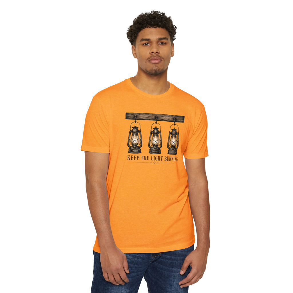 Keep The Light Burning T-Shirt — Vintage Lantern Graphic Tee