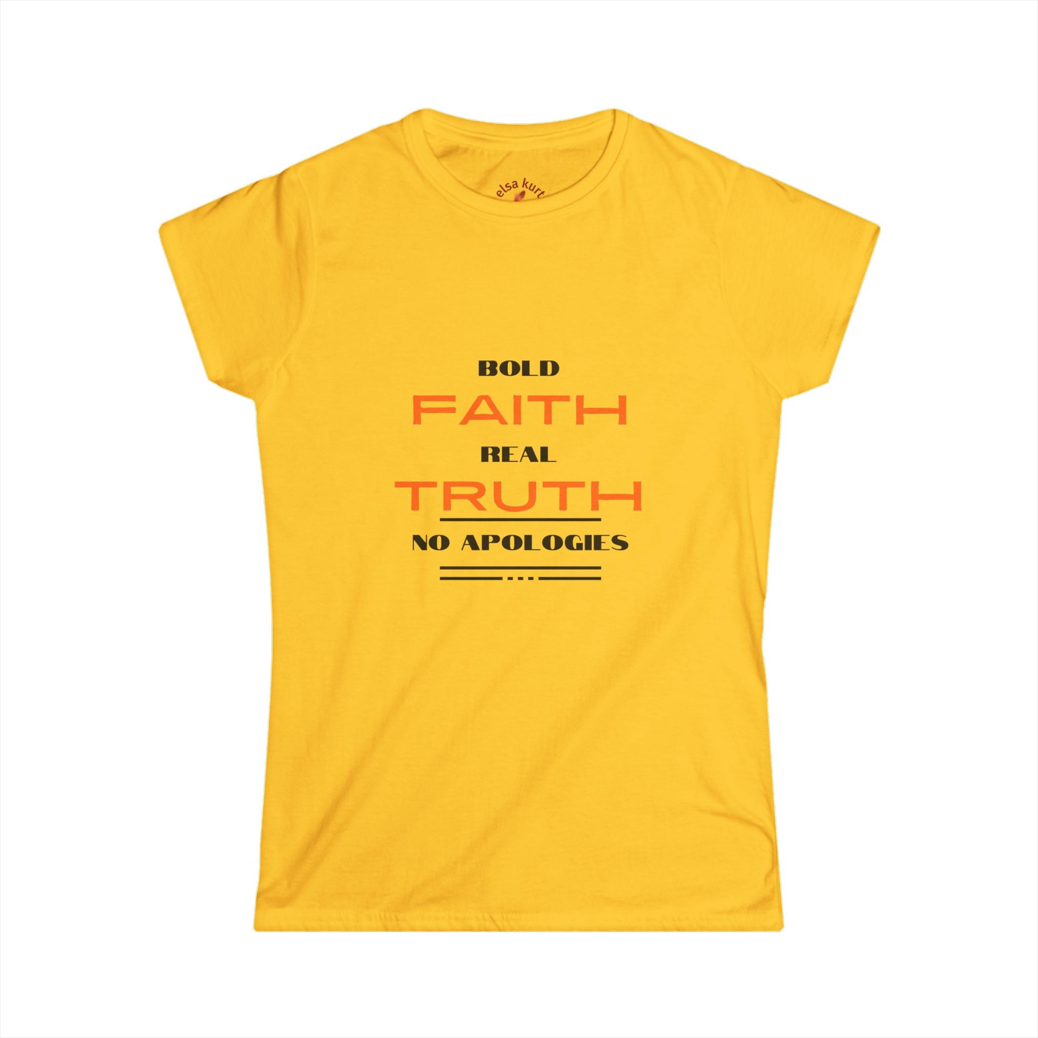 Bold Faith Real Truth "No Apologies" Women's Tee — Christian Inspirational Shirt