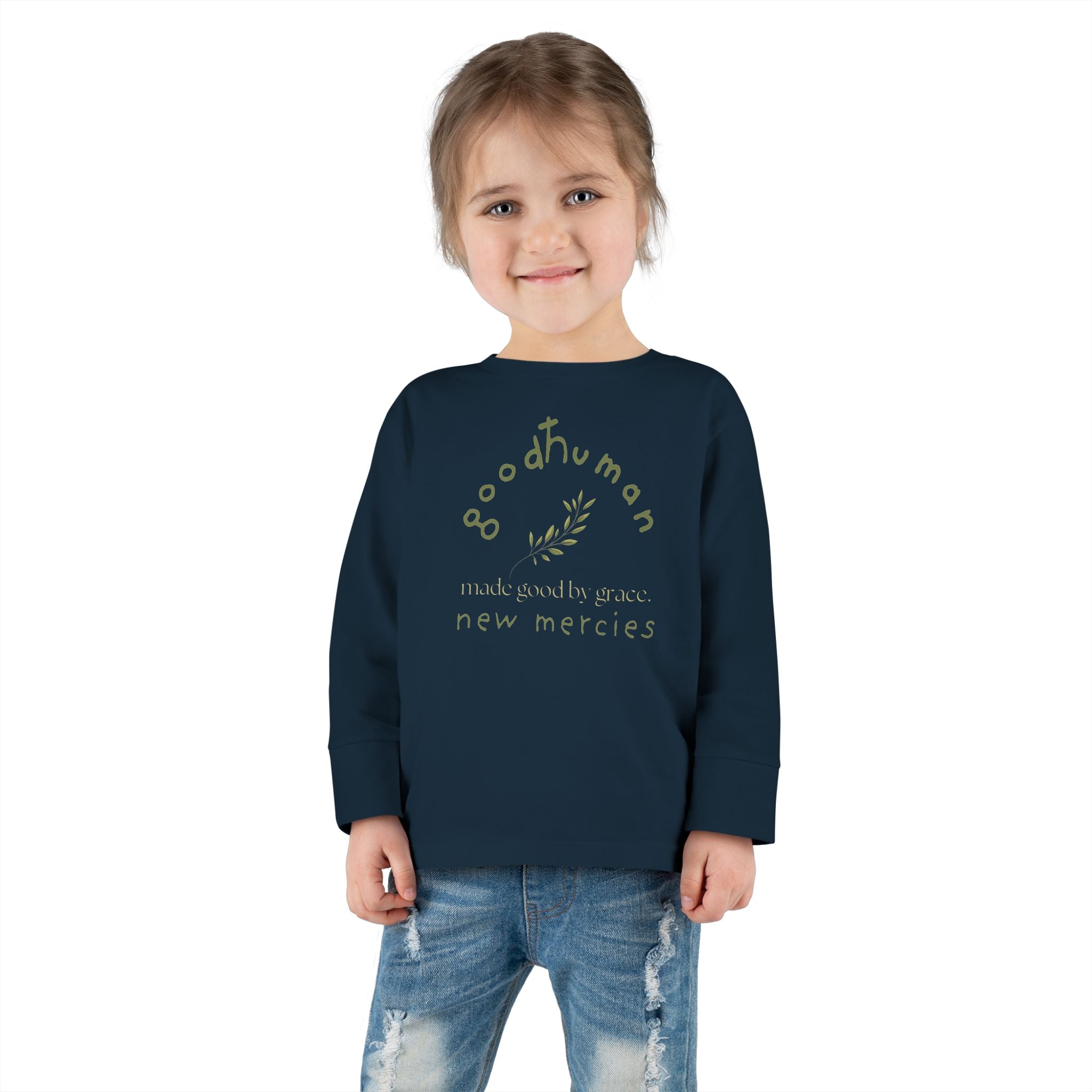 Toddler Long Sleeve Tee - Good Human Design, Eco-Friendly Kids Shirt, Gift for Toddlers, Baby Shower, Birthday