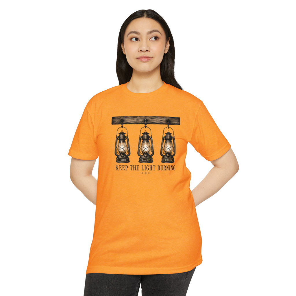 Keep The Light Burning T-Shirt — Vintage Lantern Graphic Tee