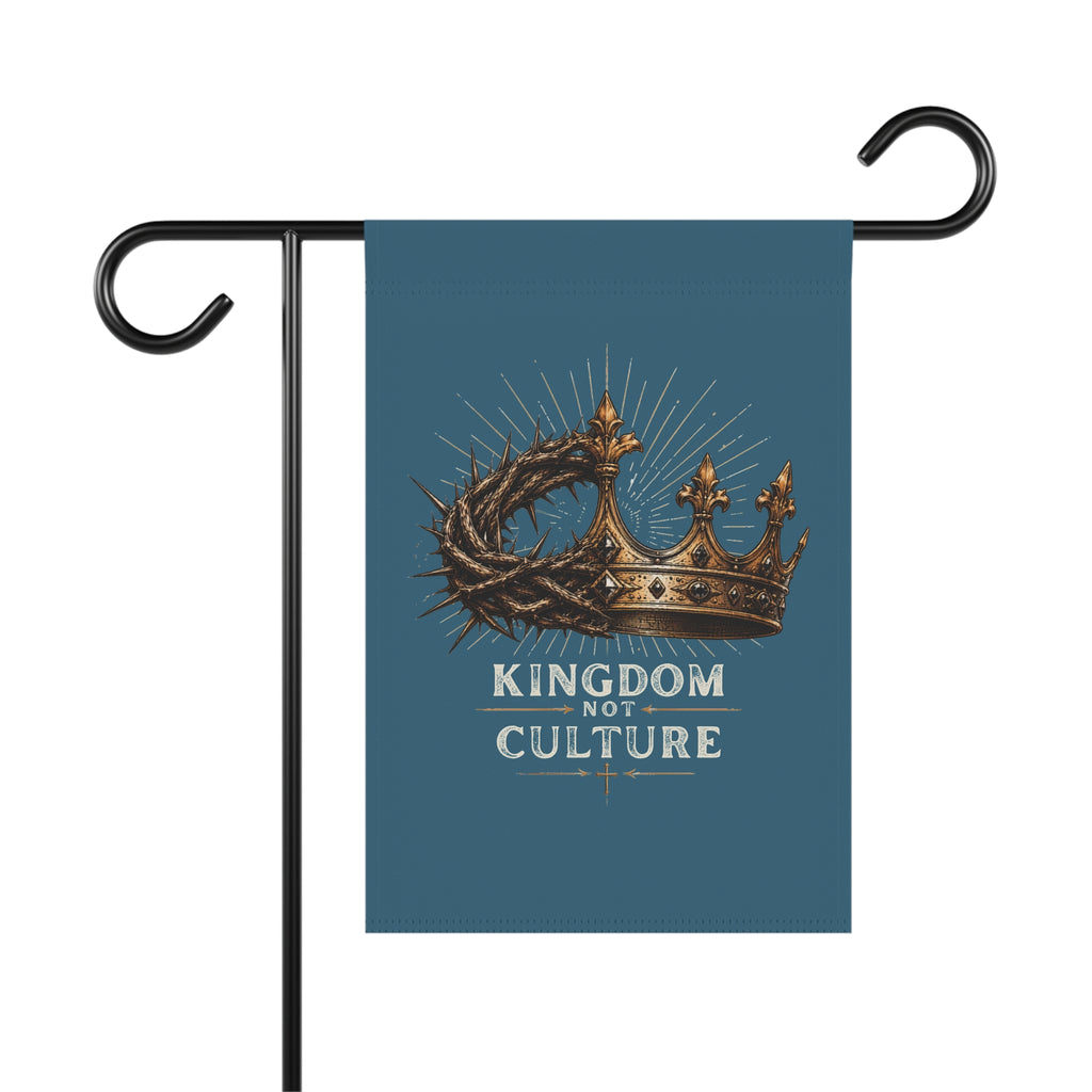 Garden Flag — "Kingdom Not Culture" Crown & Thorns Decorative House Banner